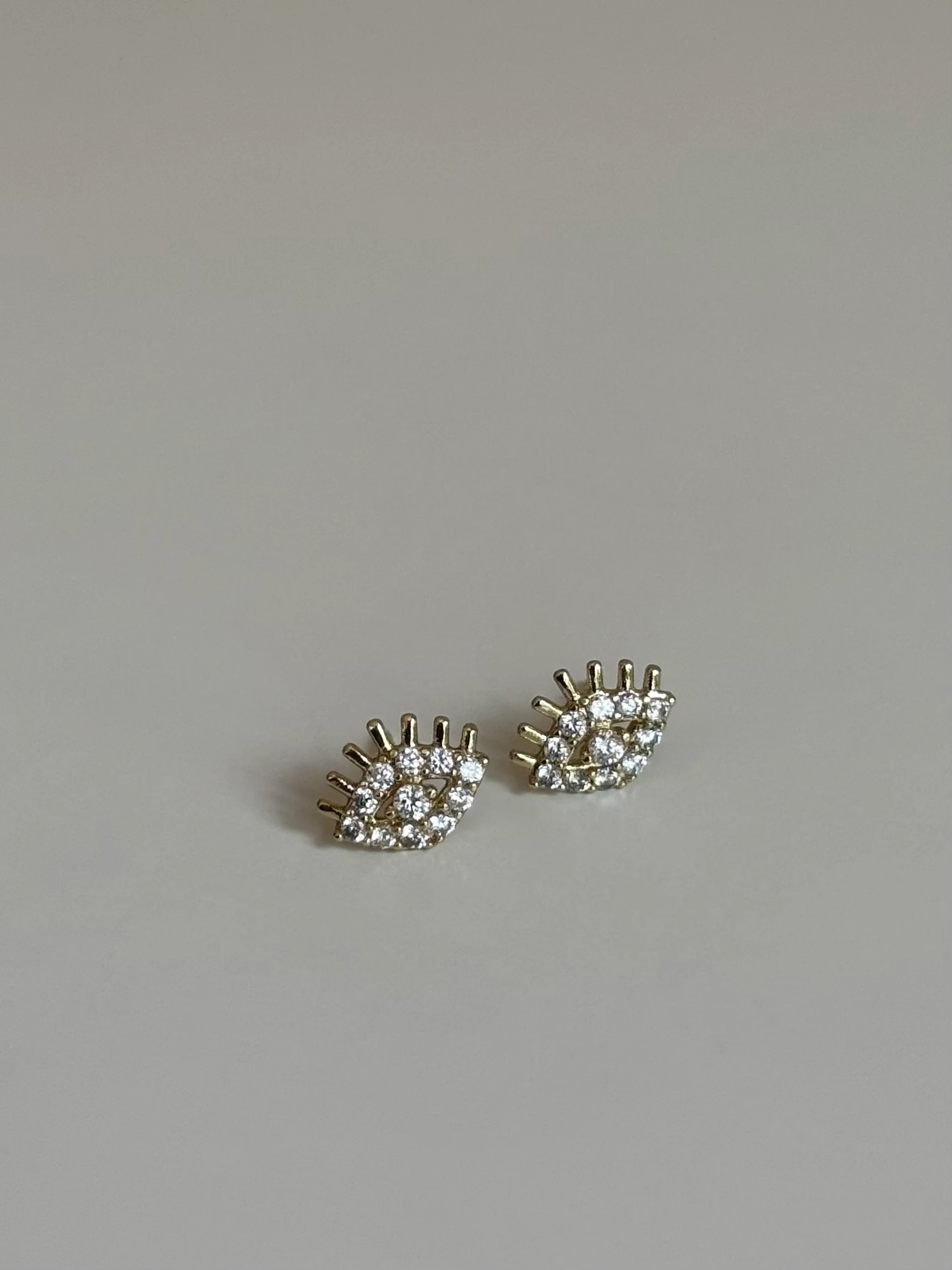 Gold Rengi Zirkon Taşlı Göz Model Xupıng Kadın Küpe