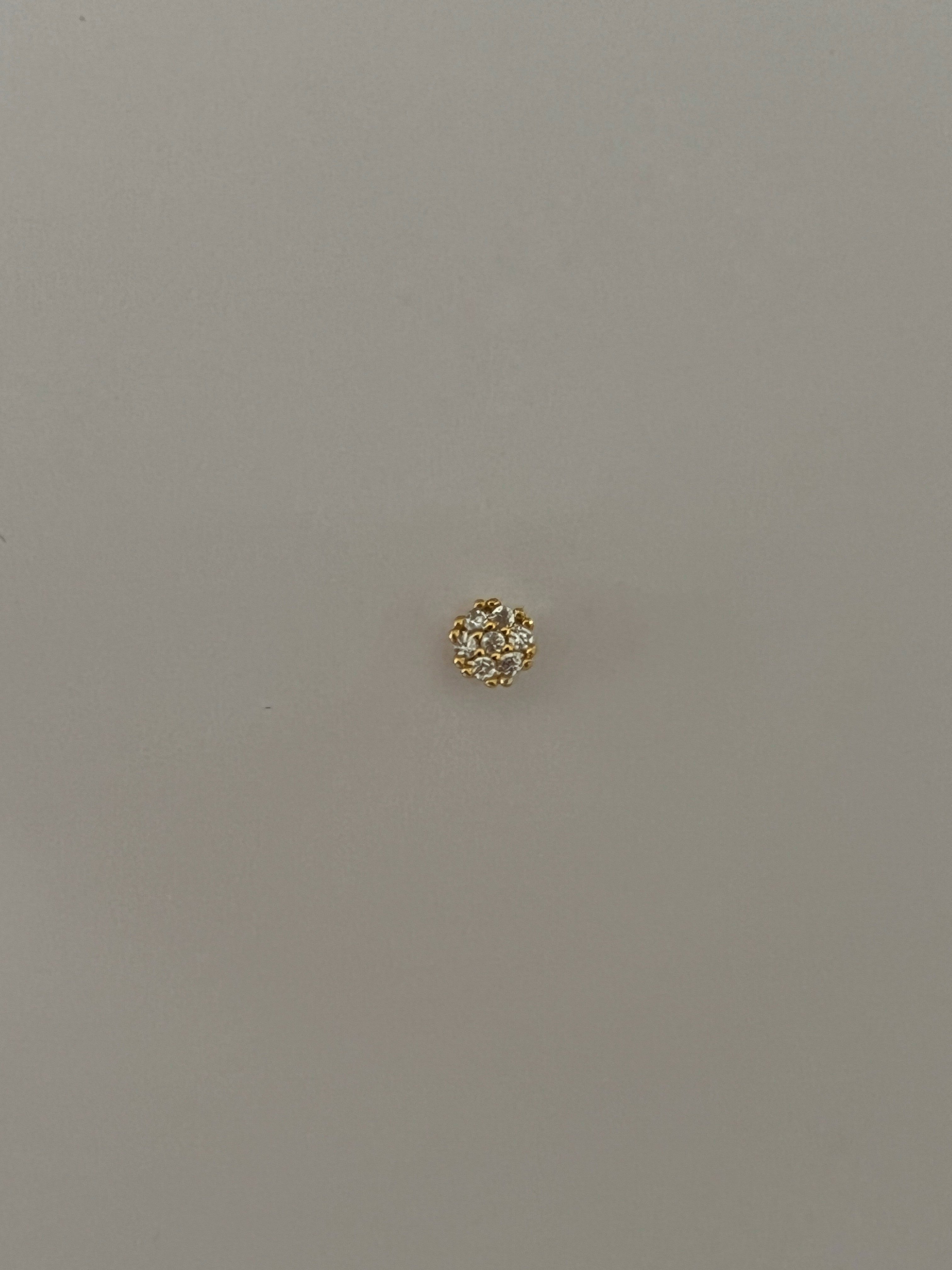 Zirkon Taşlı Gold Rengi Piercing