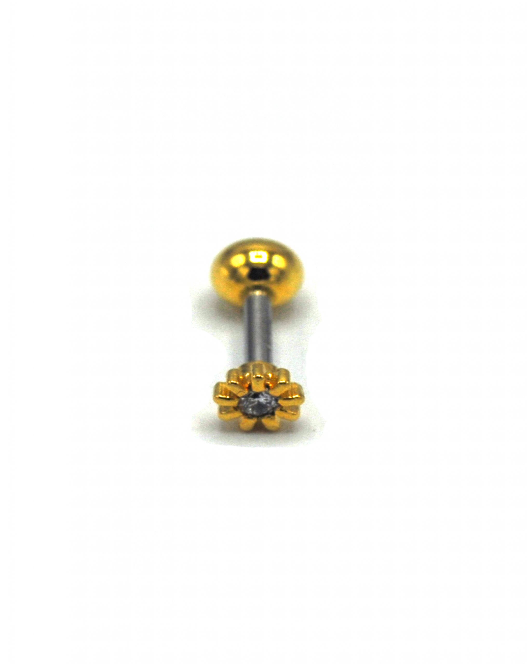 Zirkon Taşlı Gold Rengi Piercing