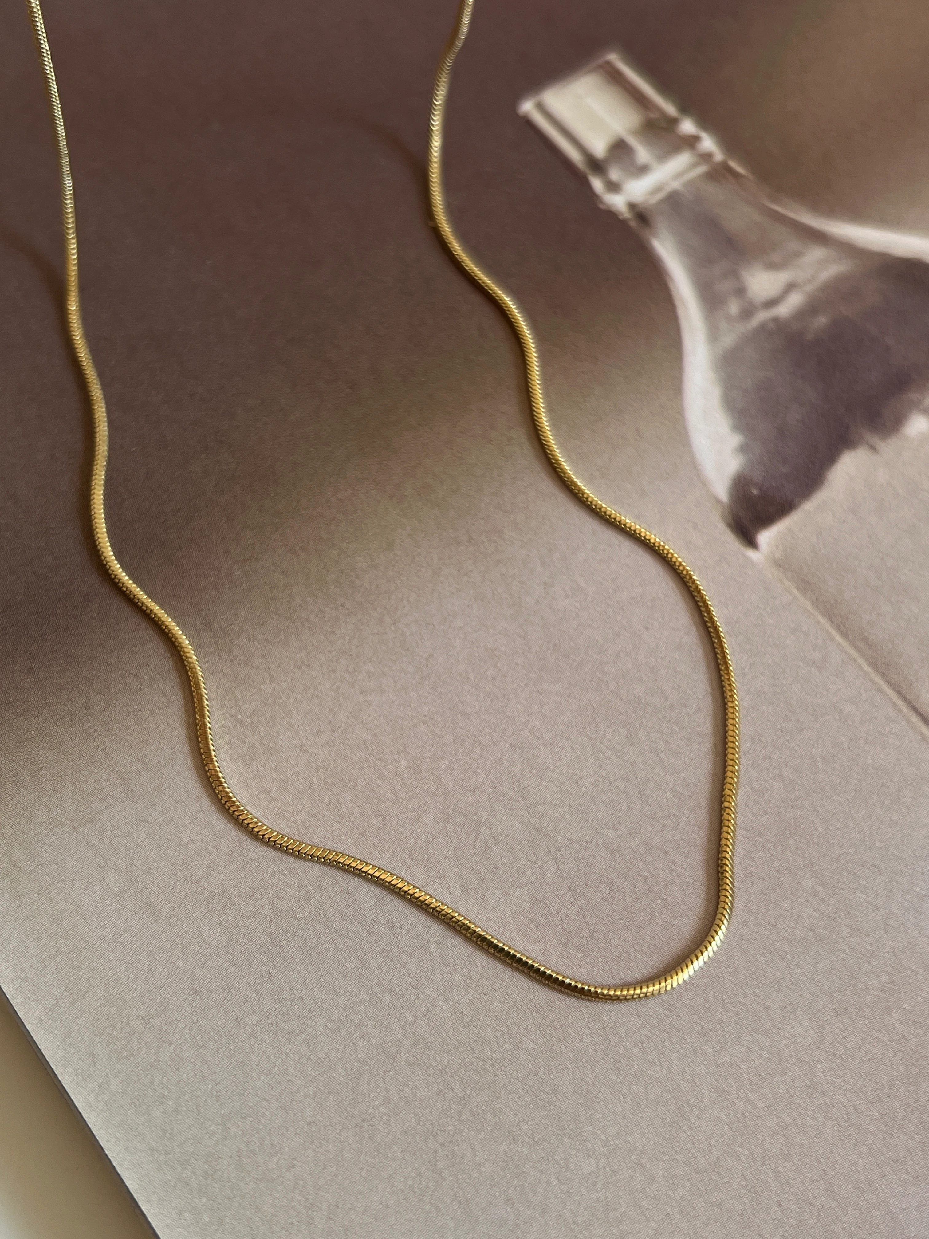 Gold Rengi İtalyan Zincir Xupıng Kadın Kolye