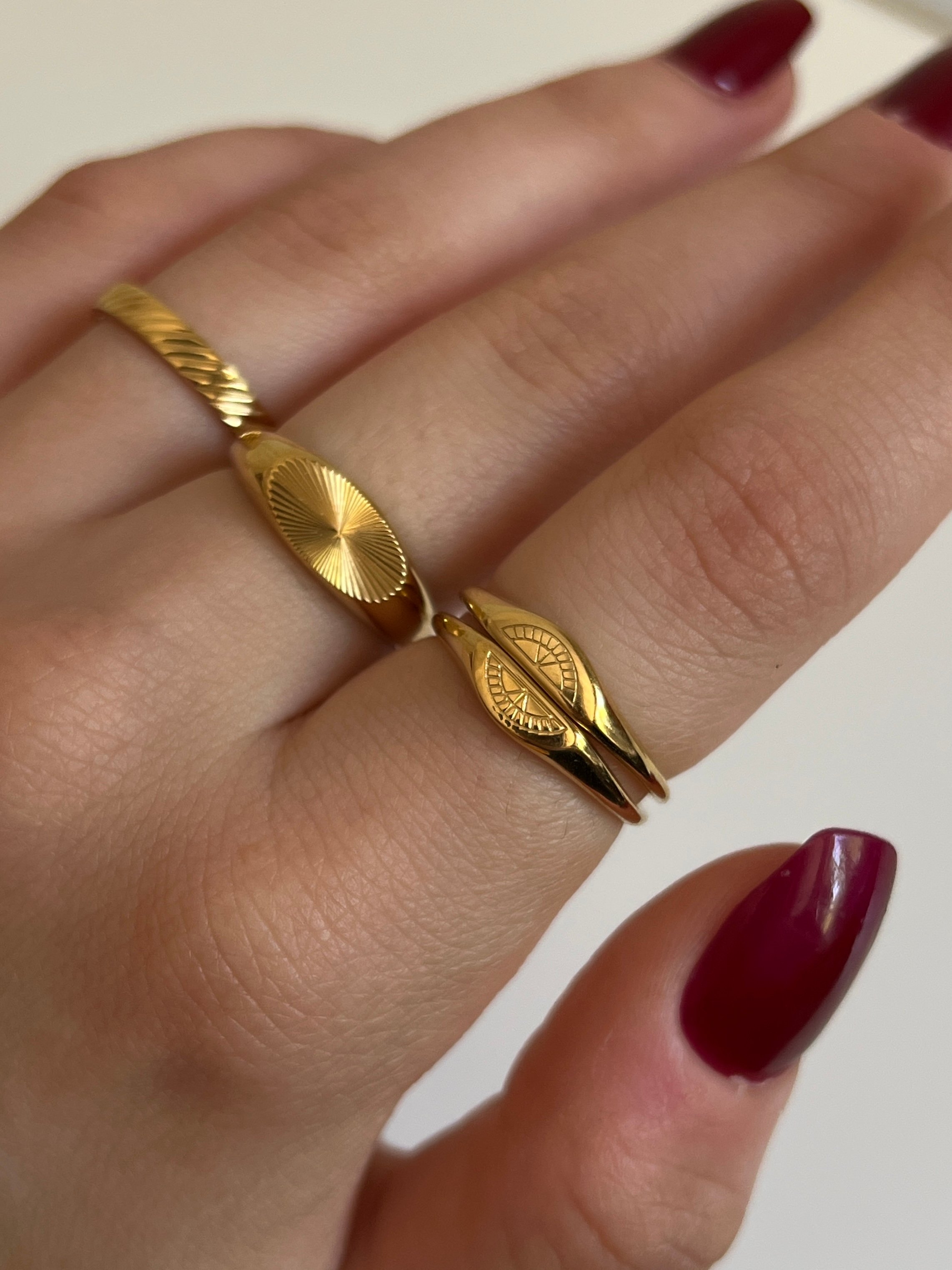 Gold Rengi İkili Model Kadın Yüzük