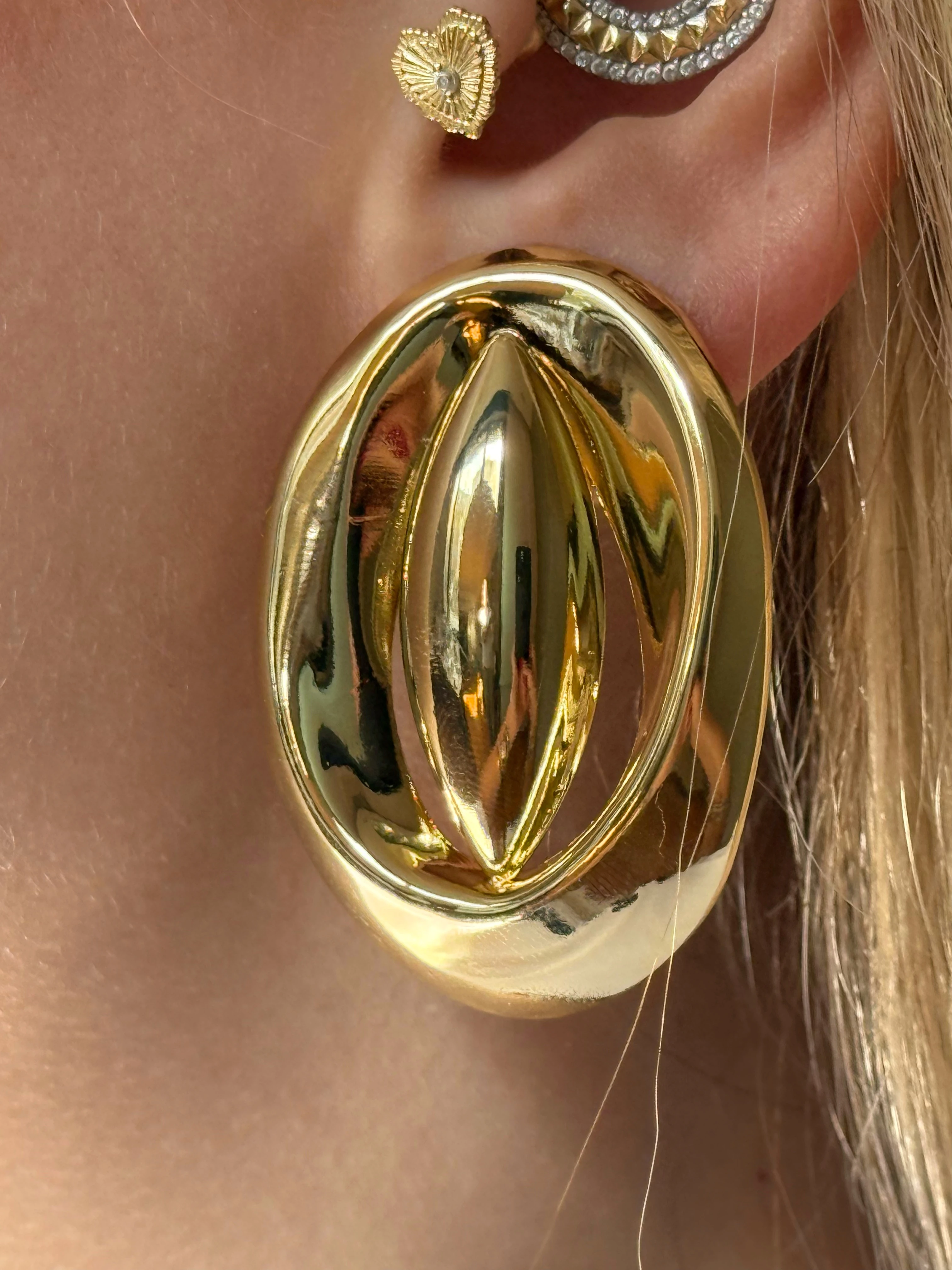 Elips Detay Kadın Küpe