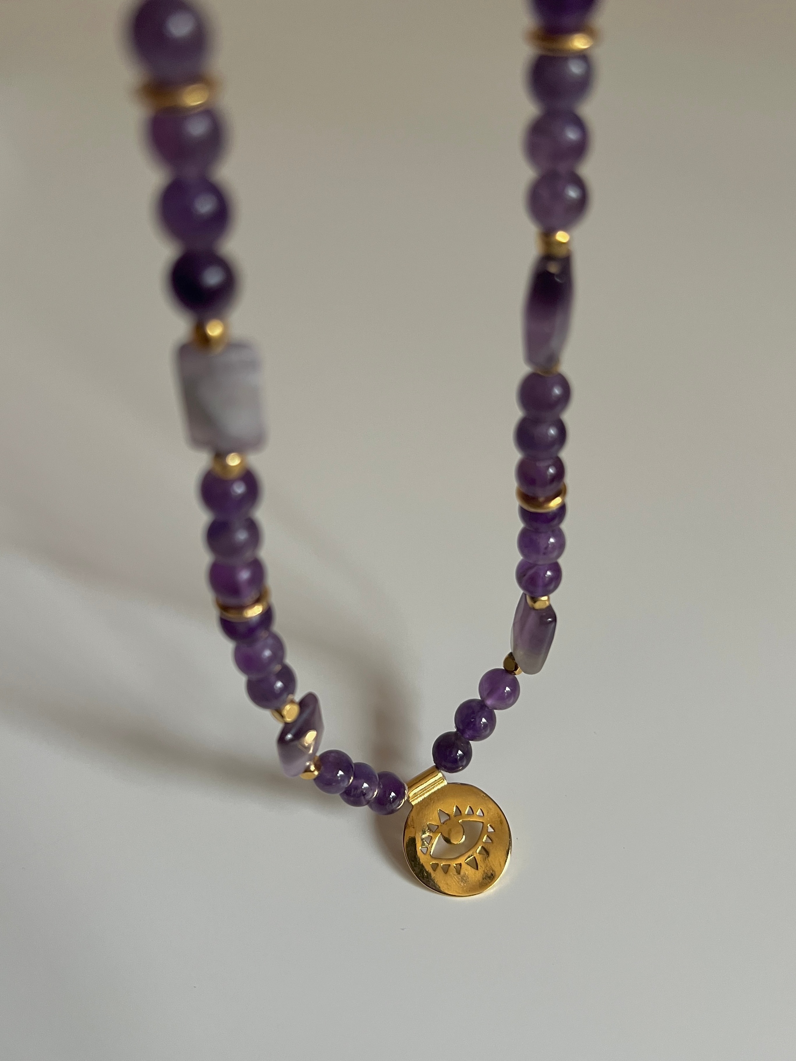 Arche Collection Ametist Taşlı (EOS) Kadın Kolye
