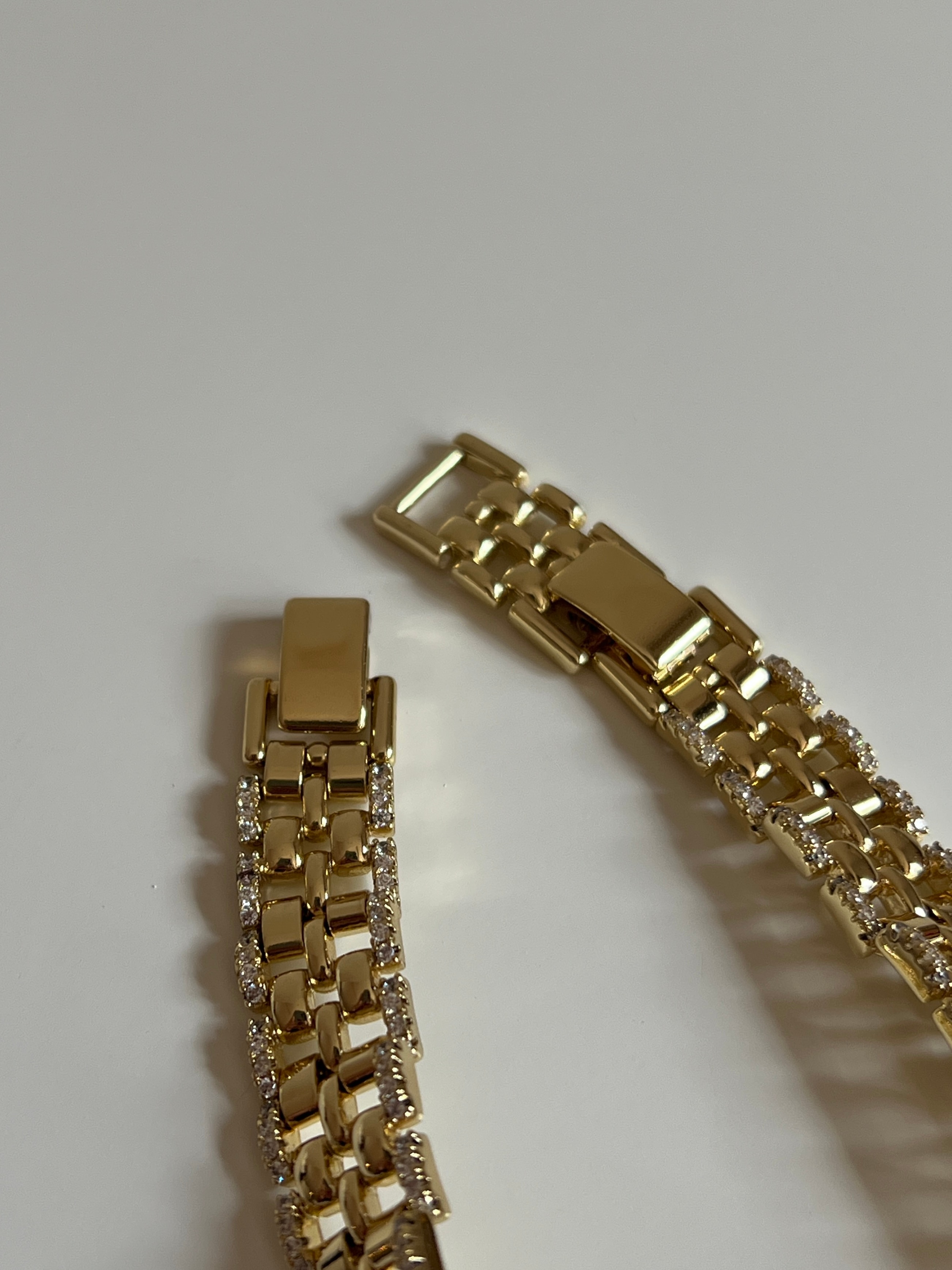 Gold Rengi Zirkon Taş Detaylı Hasır Desen Xupıng Kadın Bileklik