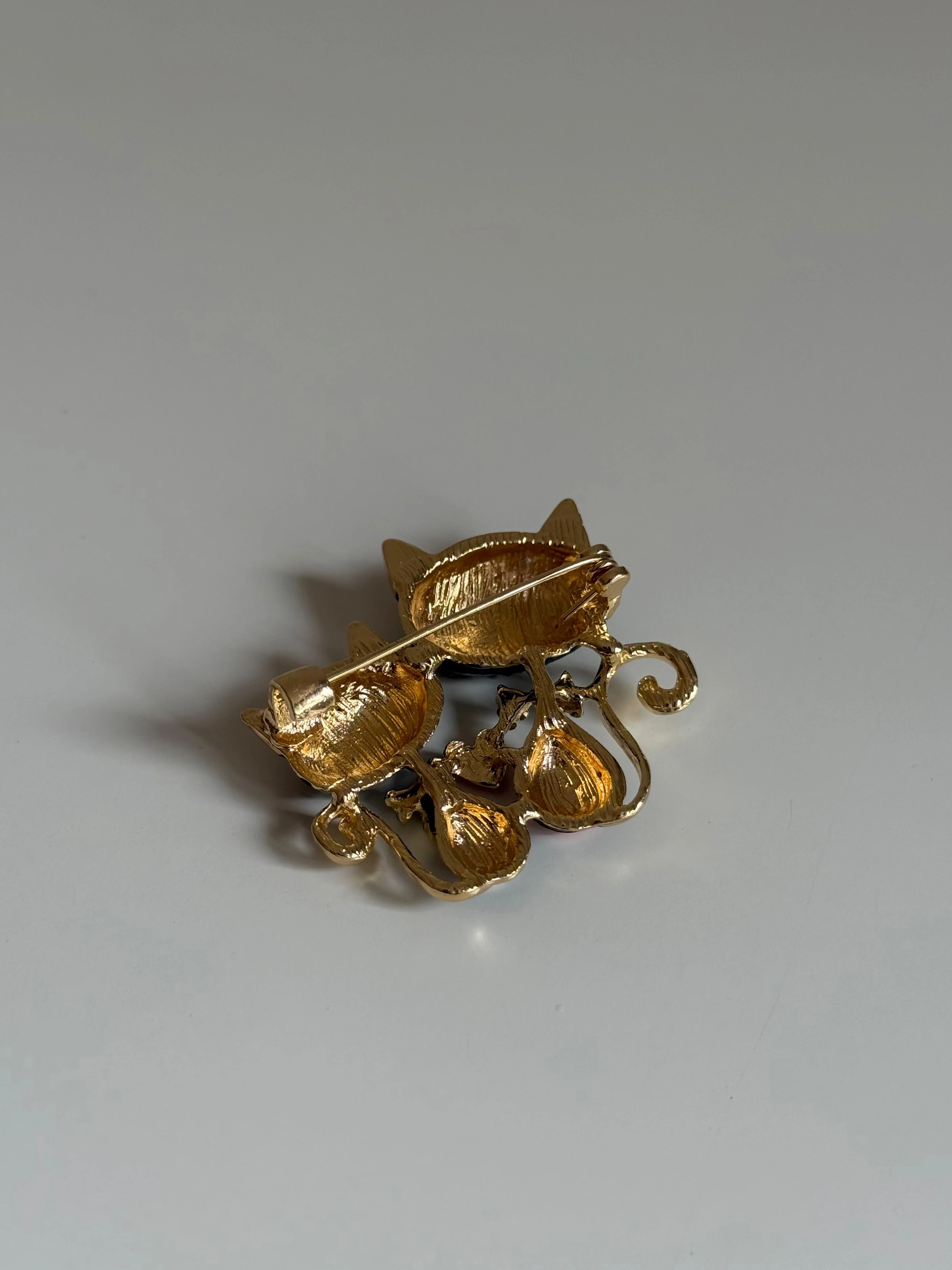 İkili Siyah Kedi Broş