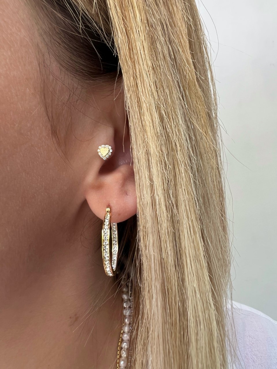 Zirkon Taşlı Gold Renk Piercing