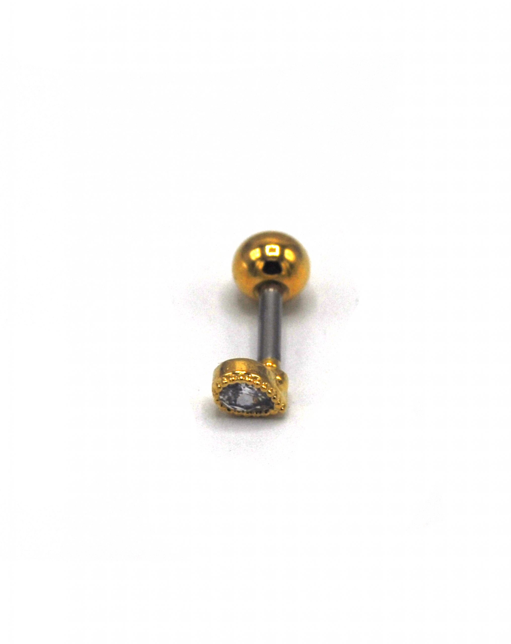 Zirkon Taşlı Gold Rengi Piercing