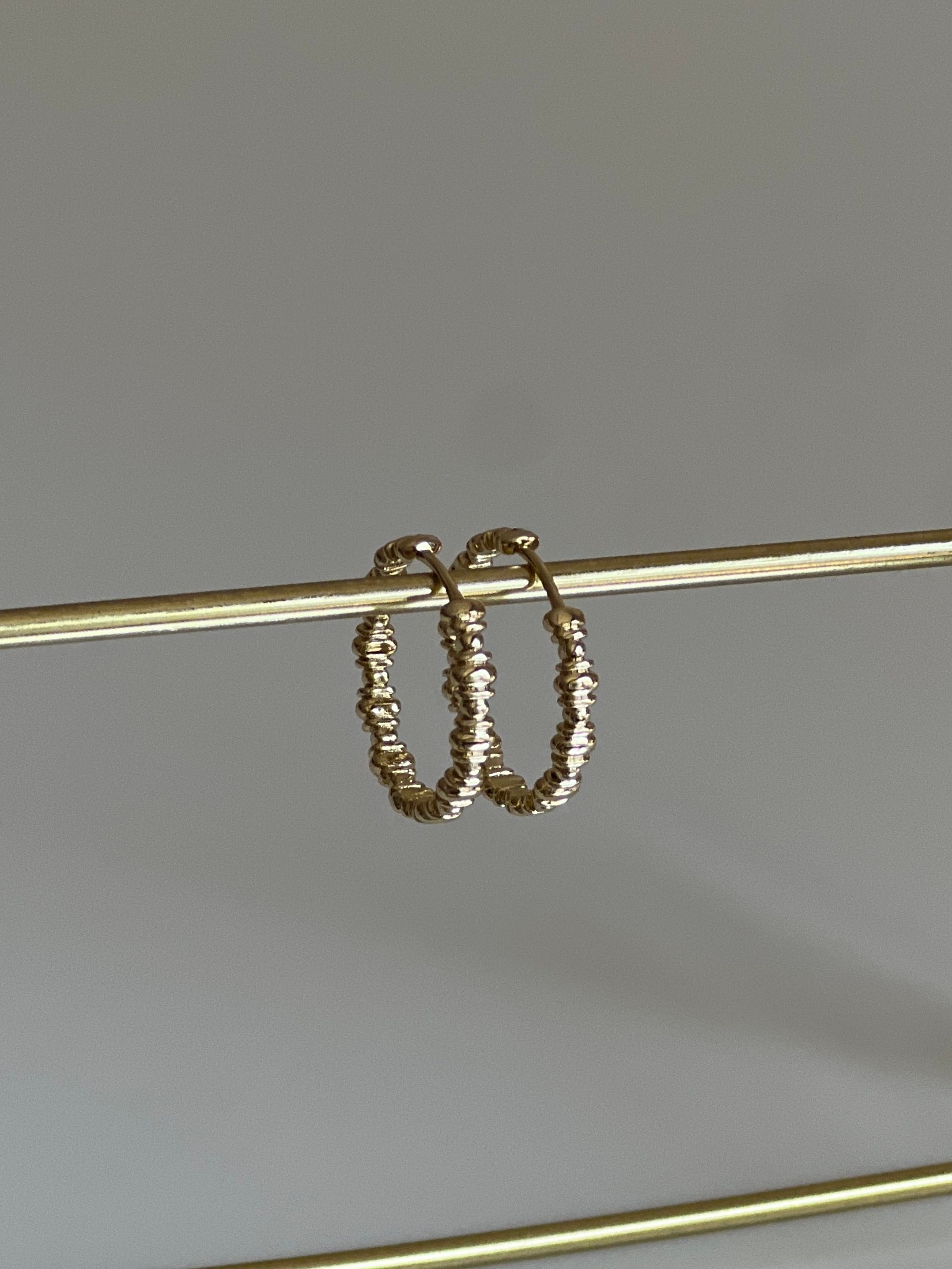 Gold Rengi Xupıng Halka Kadın Küpe