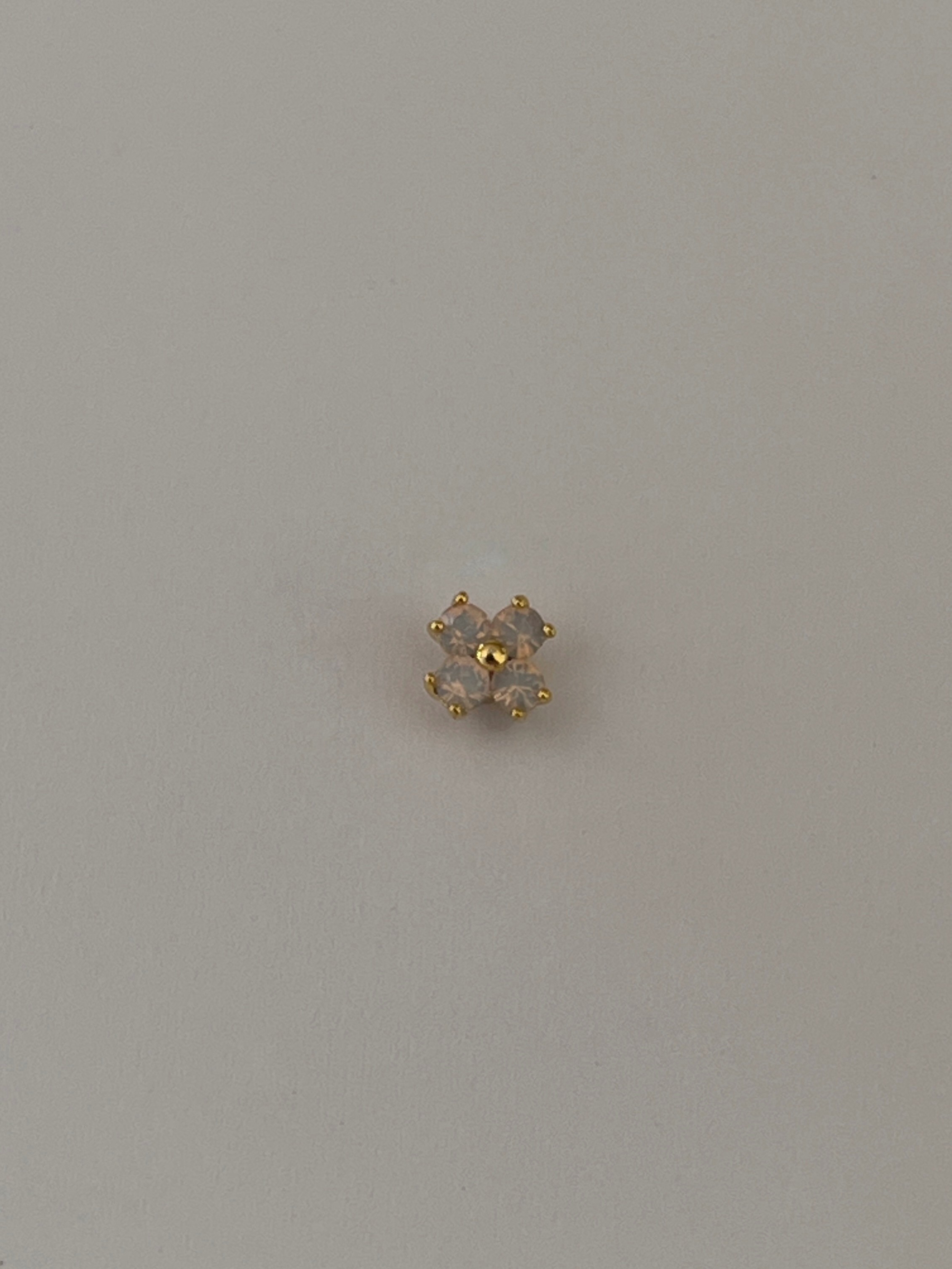 Zirkon Taşlı Gold Renk Piercing