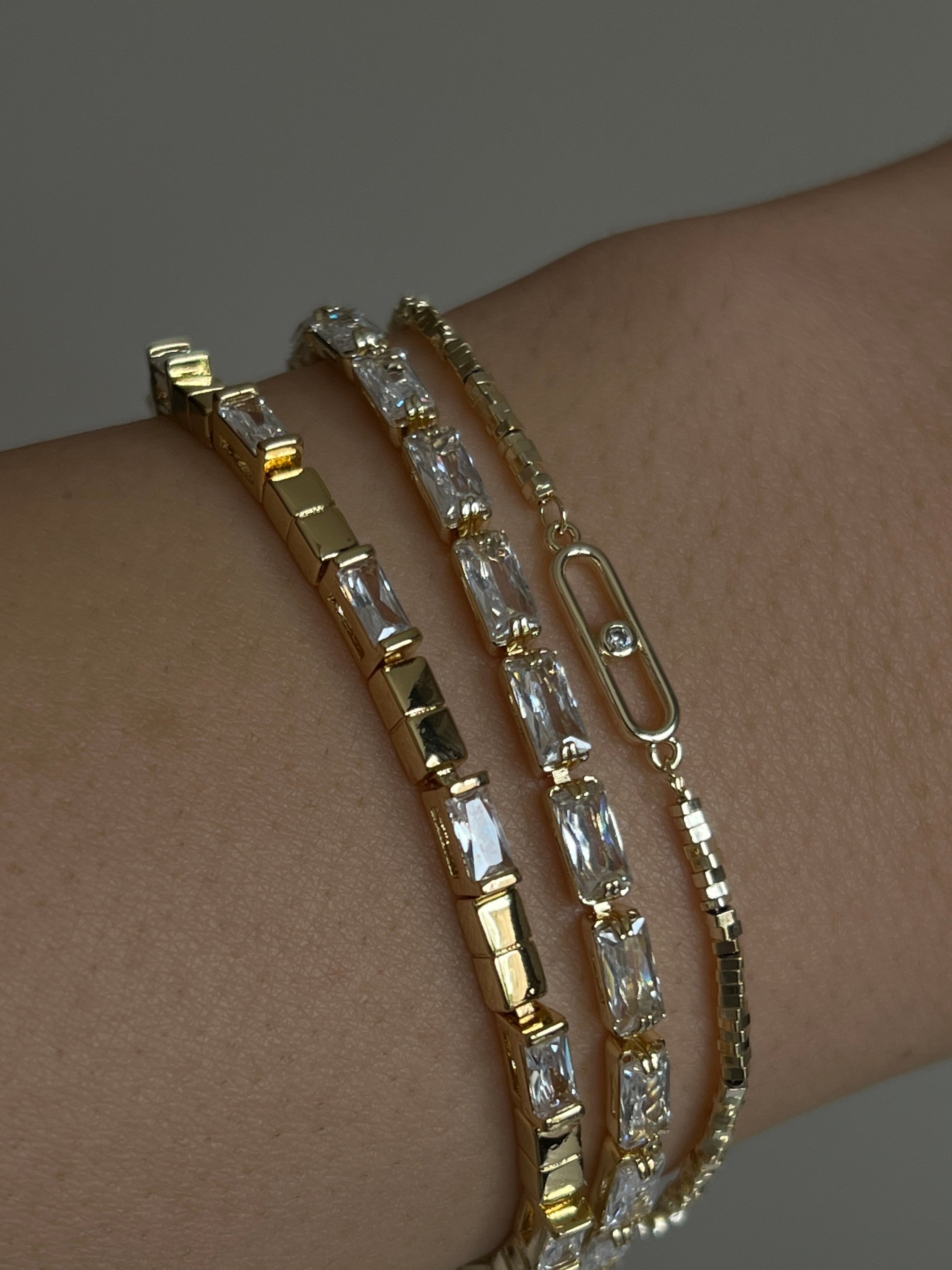 Gold Rengi Küp Küp Messi Model Kadın Bileklik