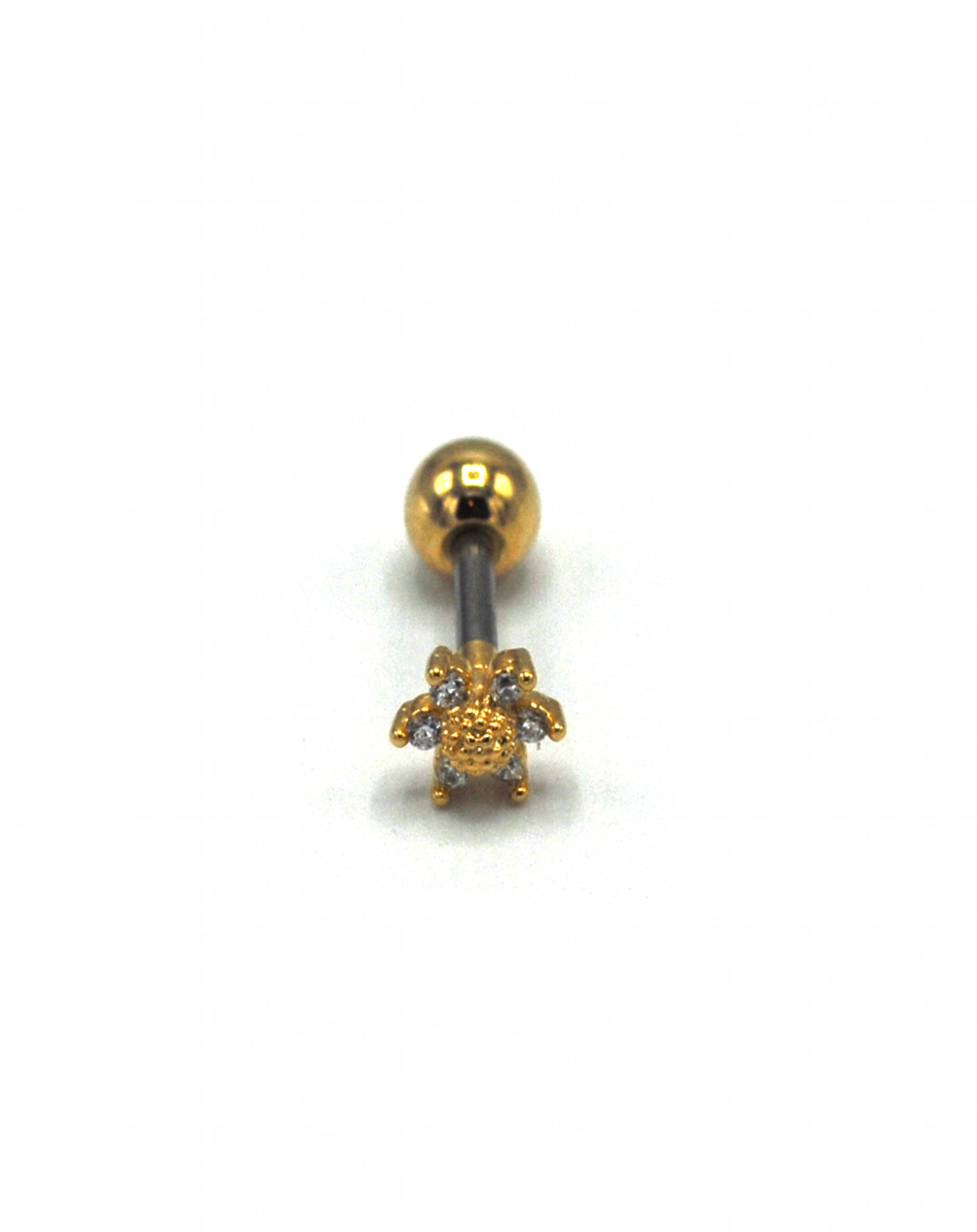 Zirkon Taşlı Gold Rengi Piercing