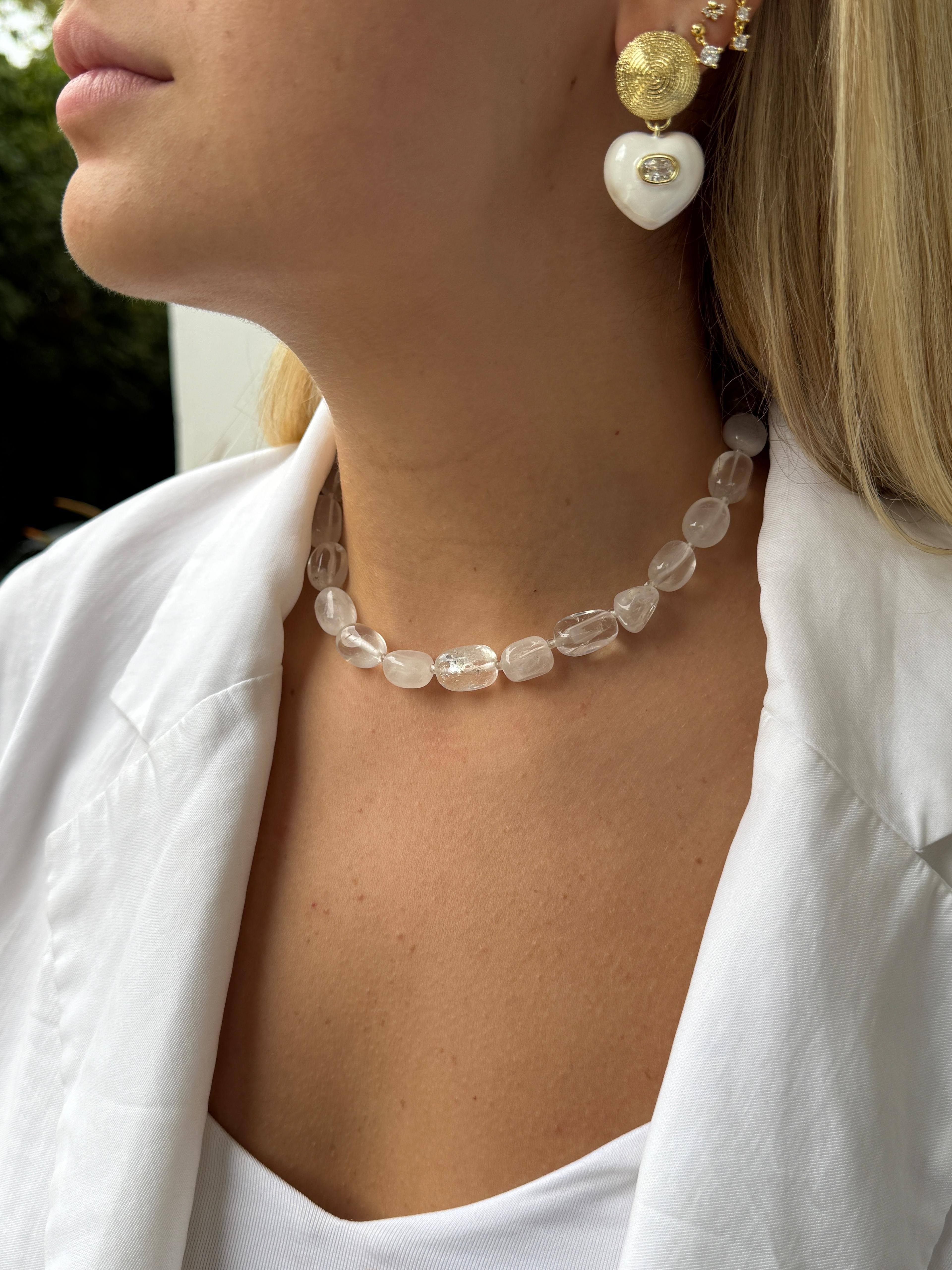Arche Collection Kristal Kuvars Taşlı (SERIS) Kadın Kolye