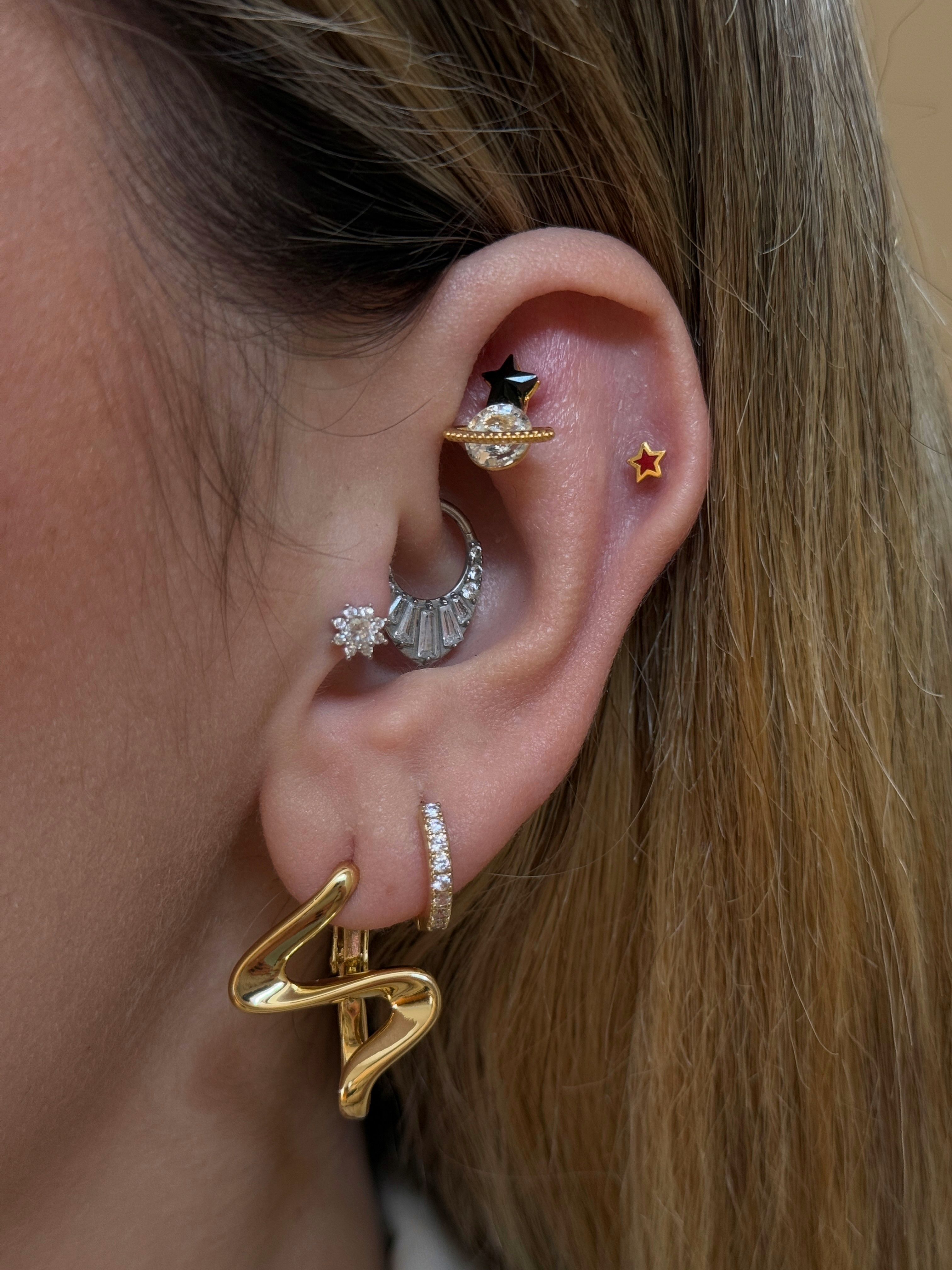 Gold Rengi Yıldız Piercing