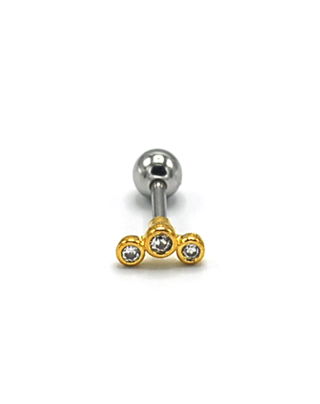 Zirkon Taşlı Gold Renk Piercing