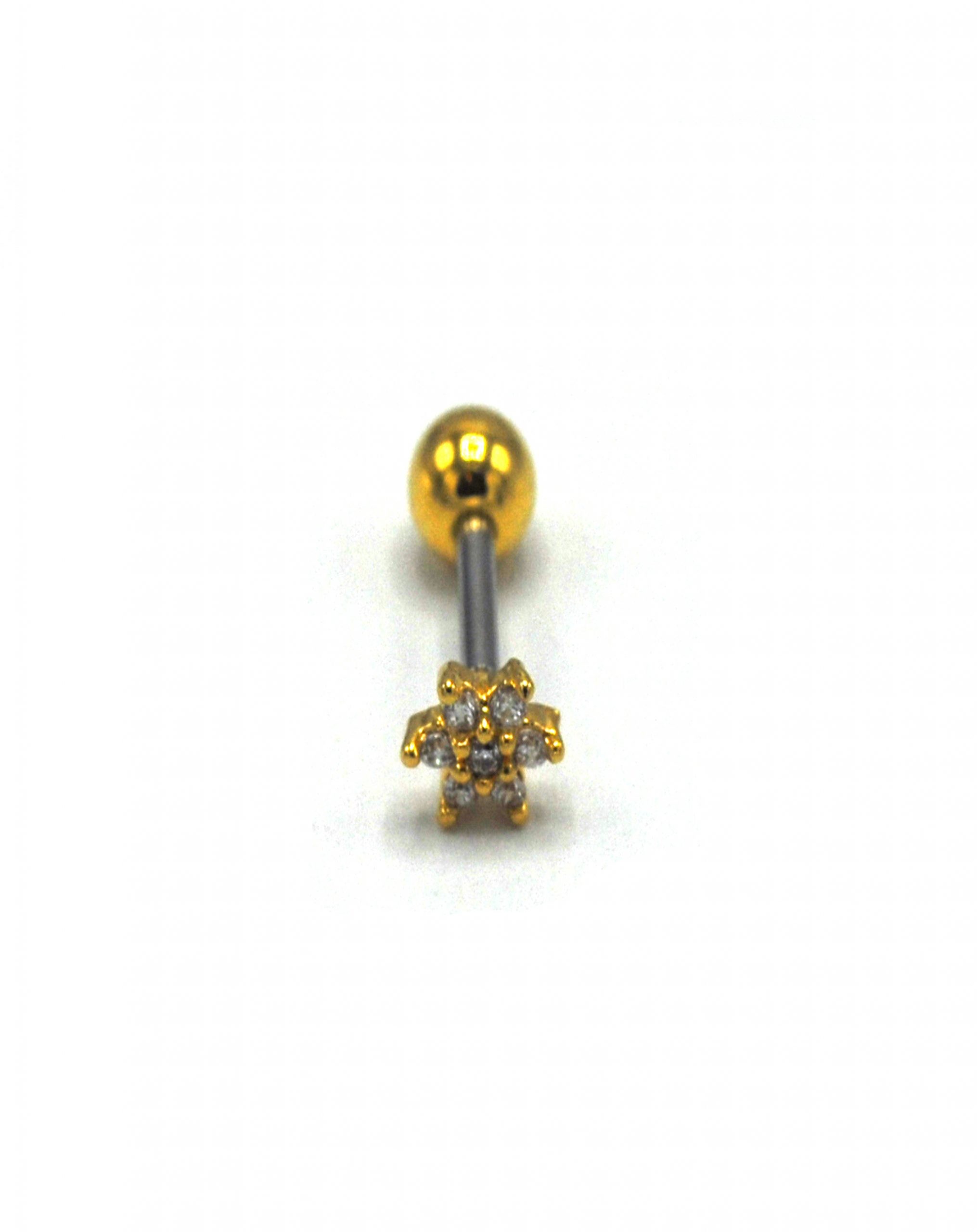 Zirkon Taşlı Gold Rengi Piercing