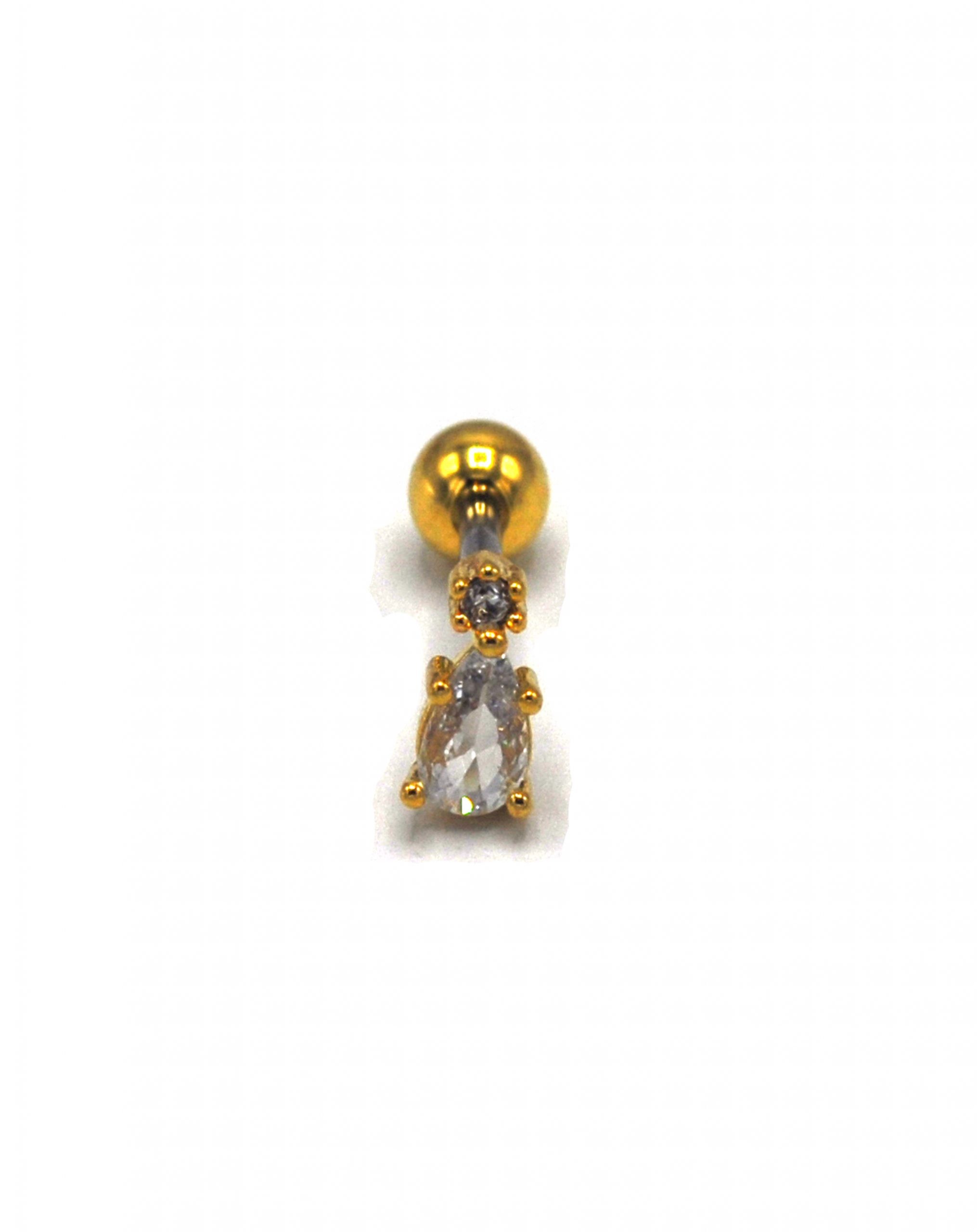 Zirkon Taşlı Gold Rengi Piercing