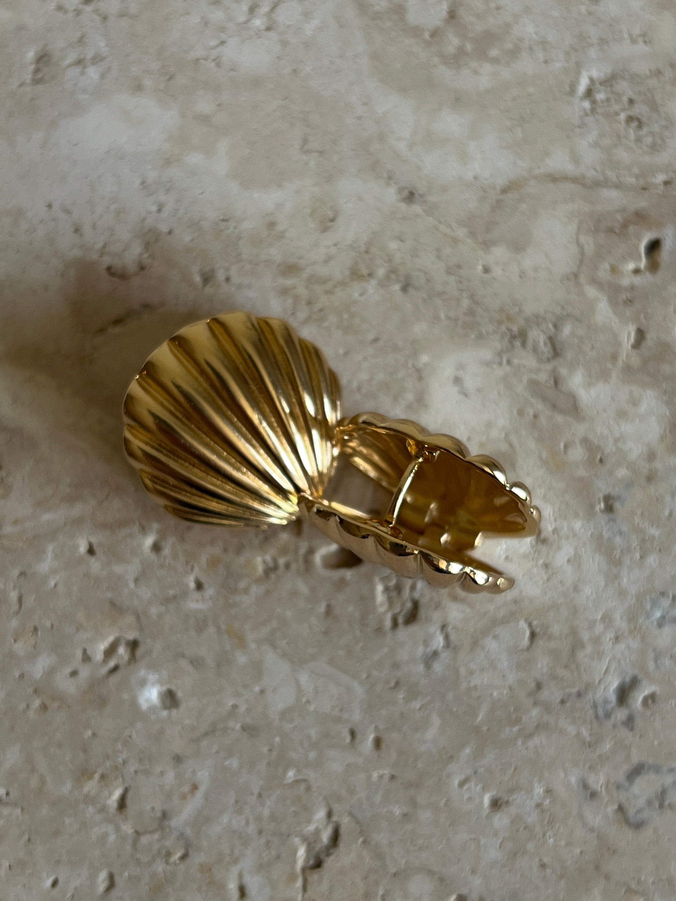 Gold Rengi Midye Model Kadın Küpe