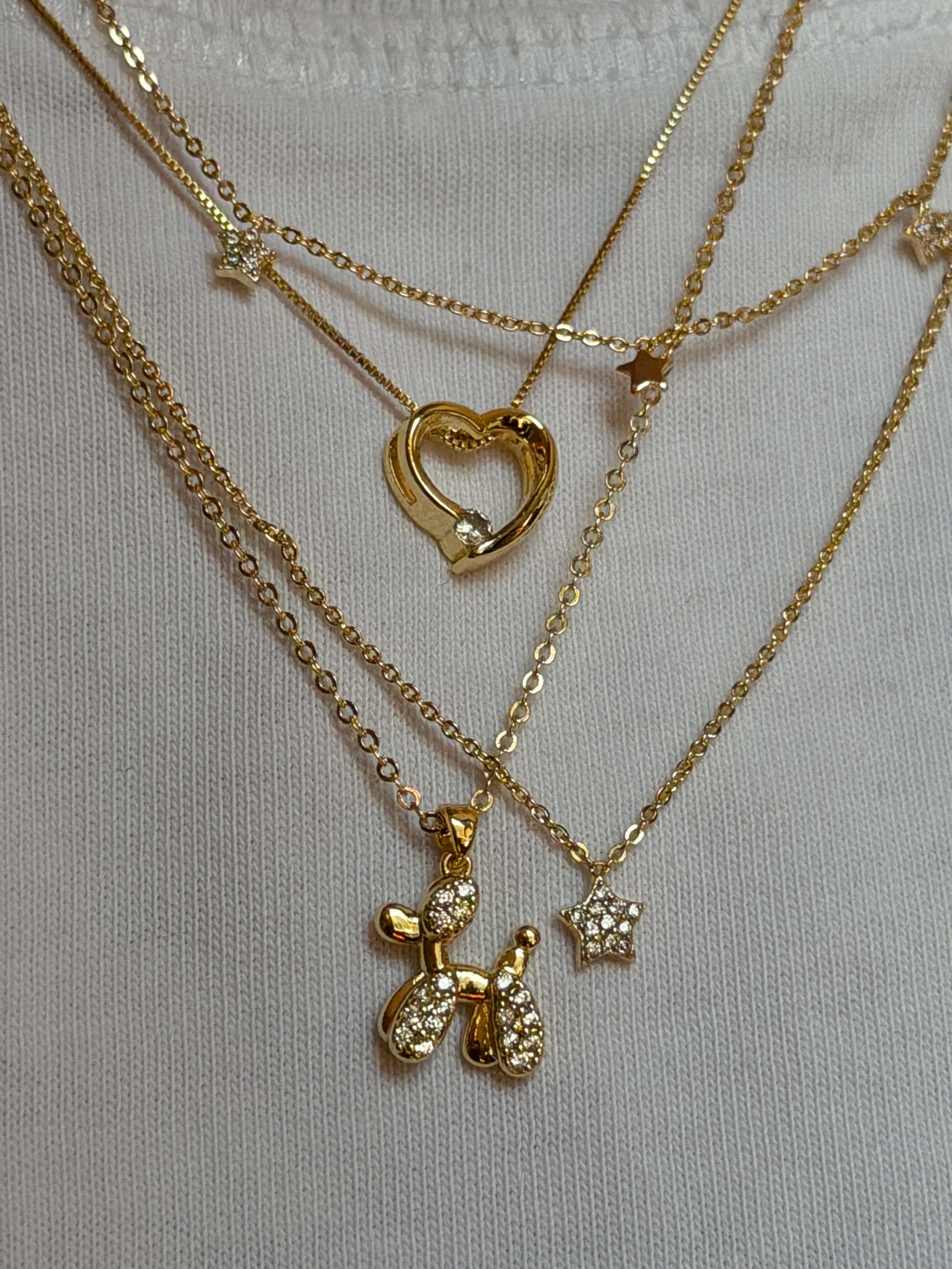 Gold Rengi Taş Detay Kalp Kadın Kolye