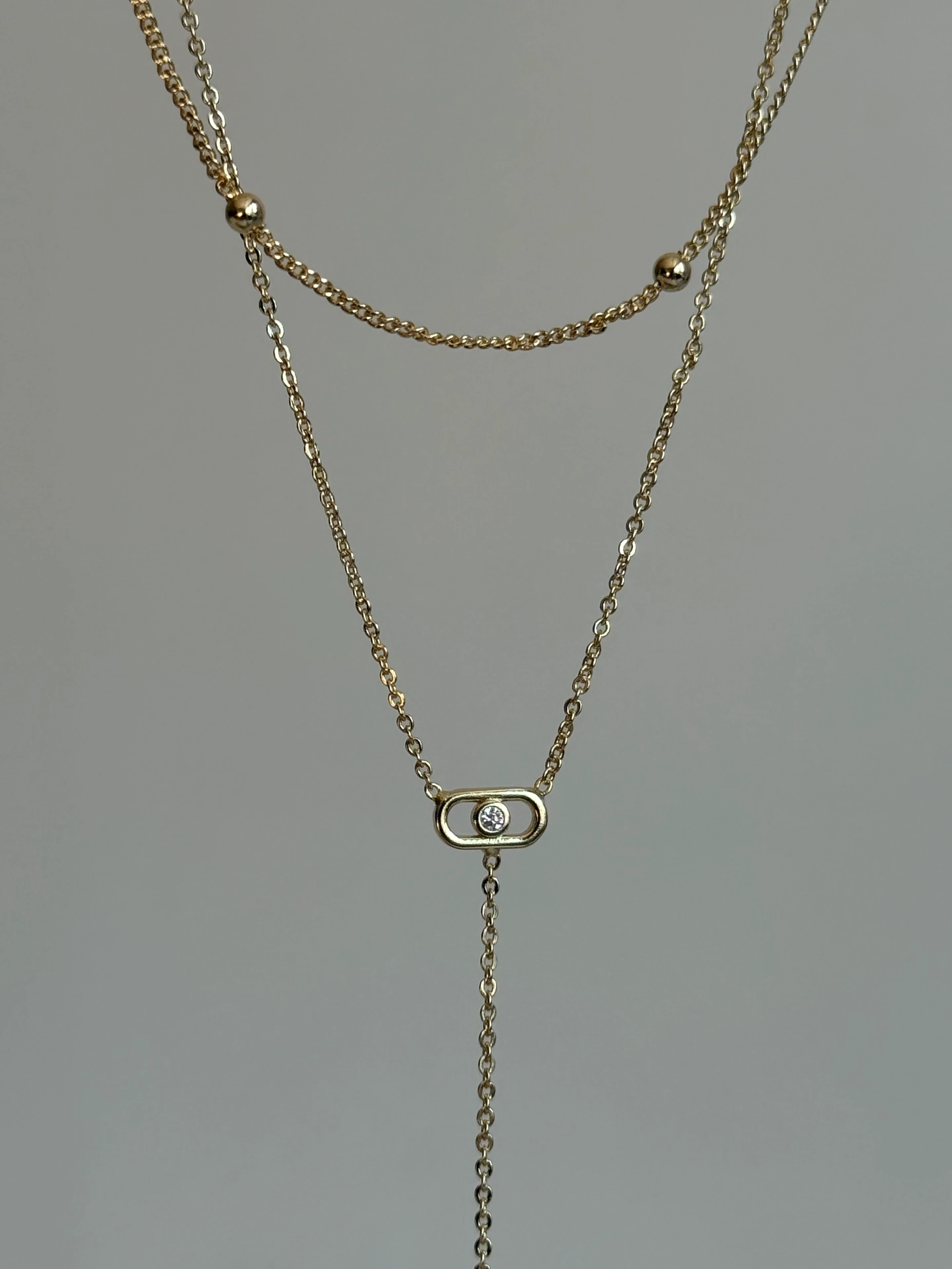 Gold Rengi Üç Sıra Messi Model Kadın Kolye