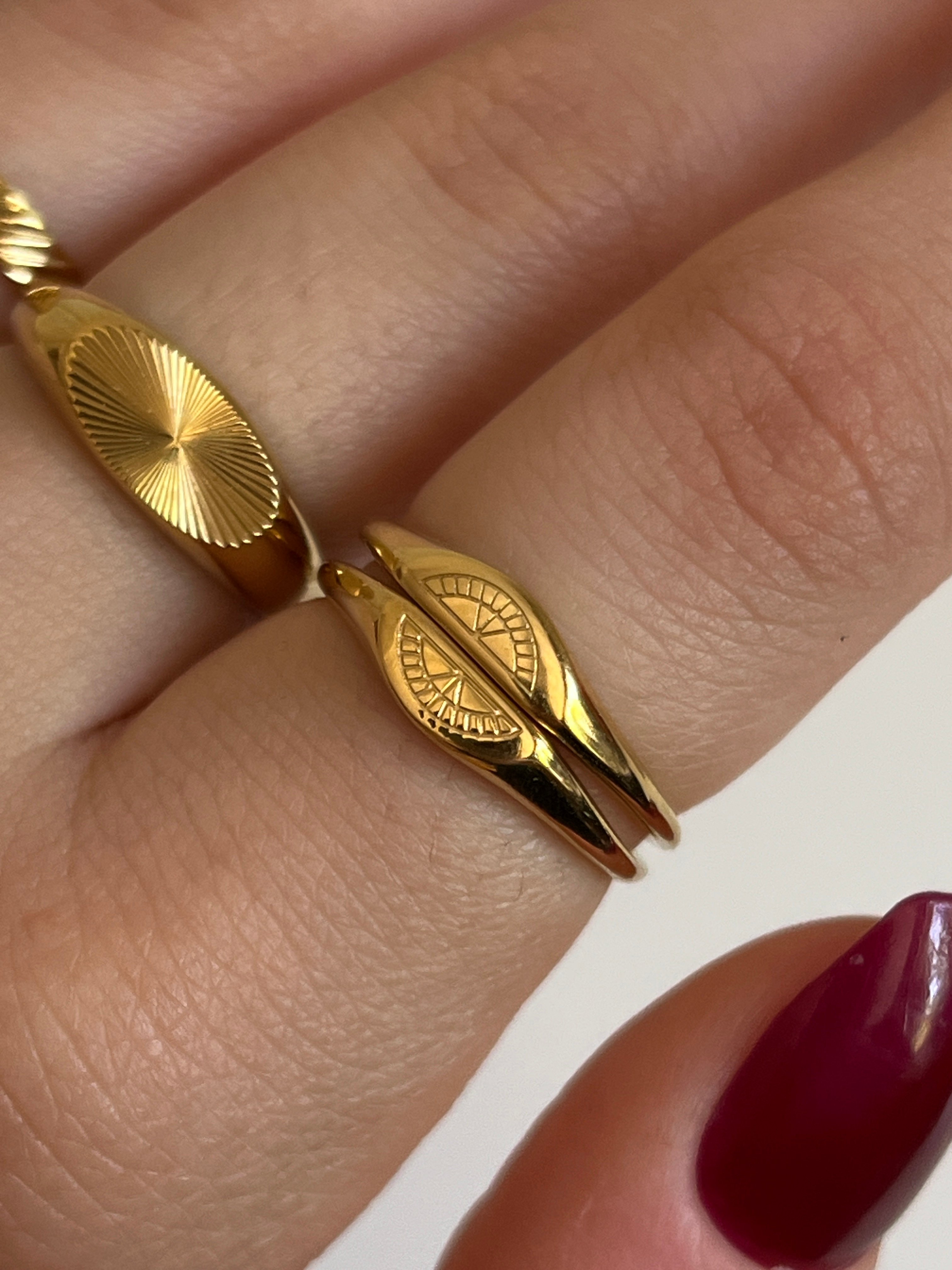 Gold Rengi İkili Model Kadın Yüzük
