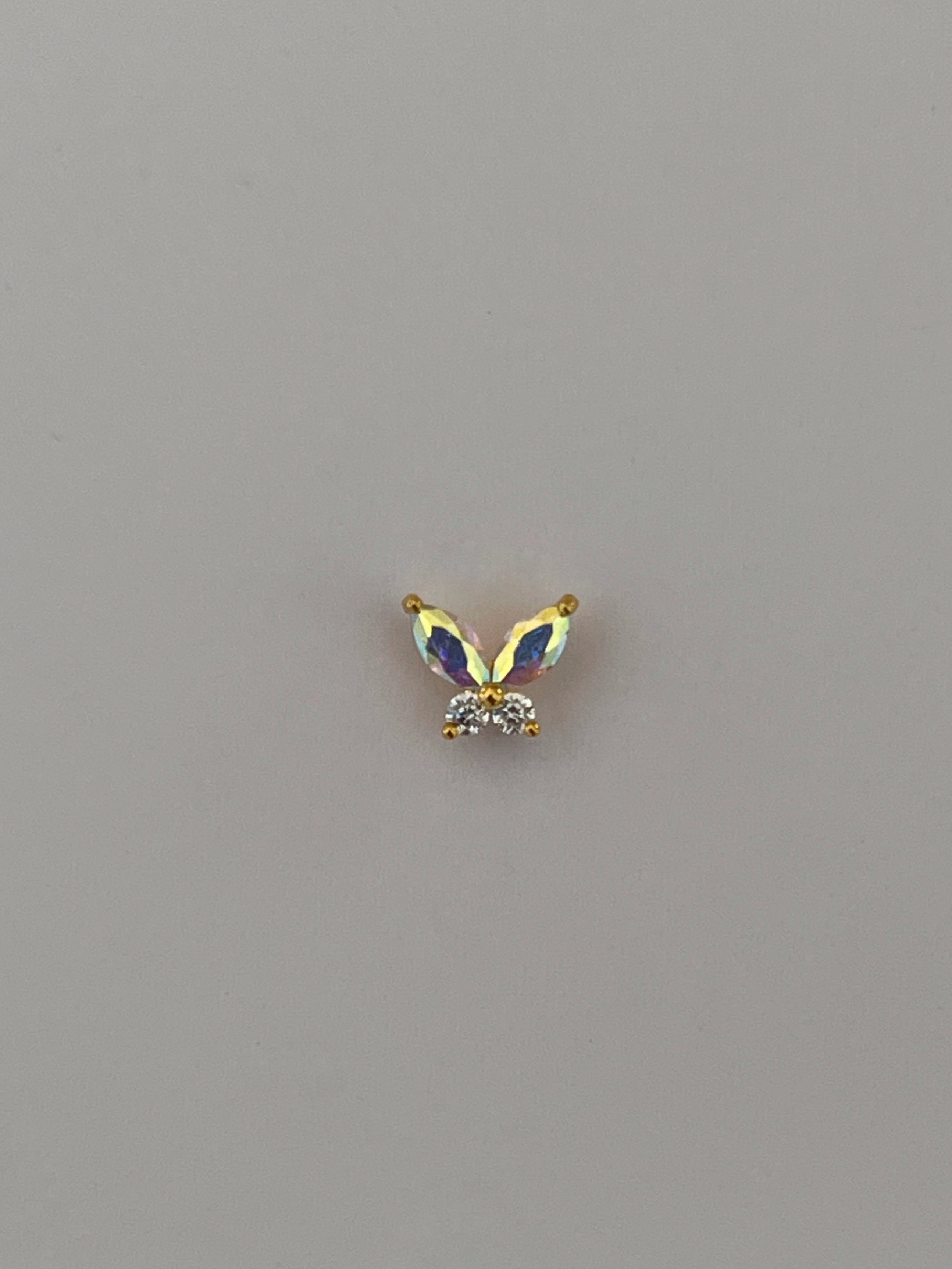 Zirkon Taşlı Gold Renk Piercing