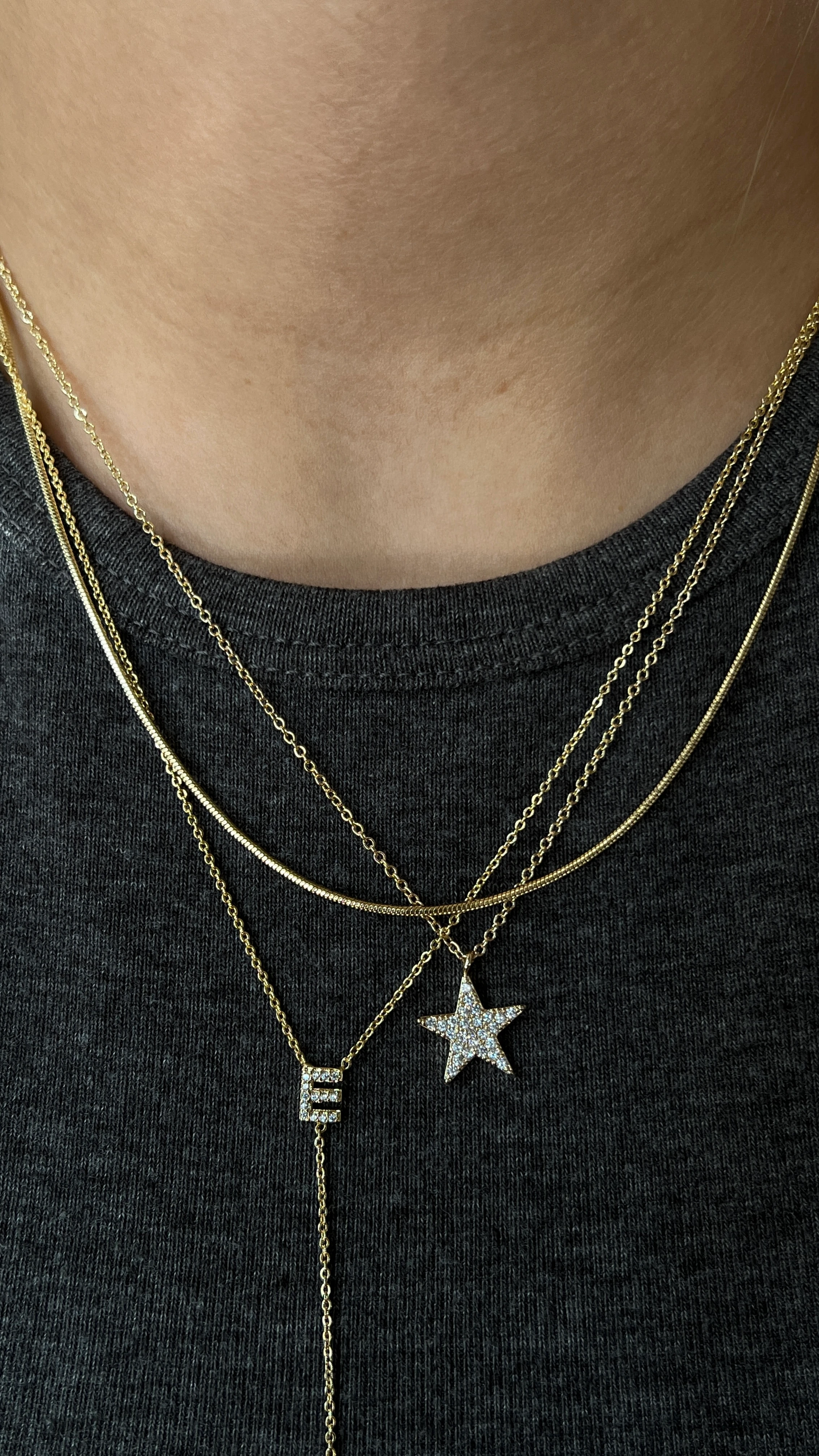 Gold Rengi İtalyan Zincir Xupıng Kadın Kolye