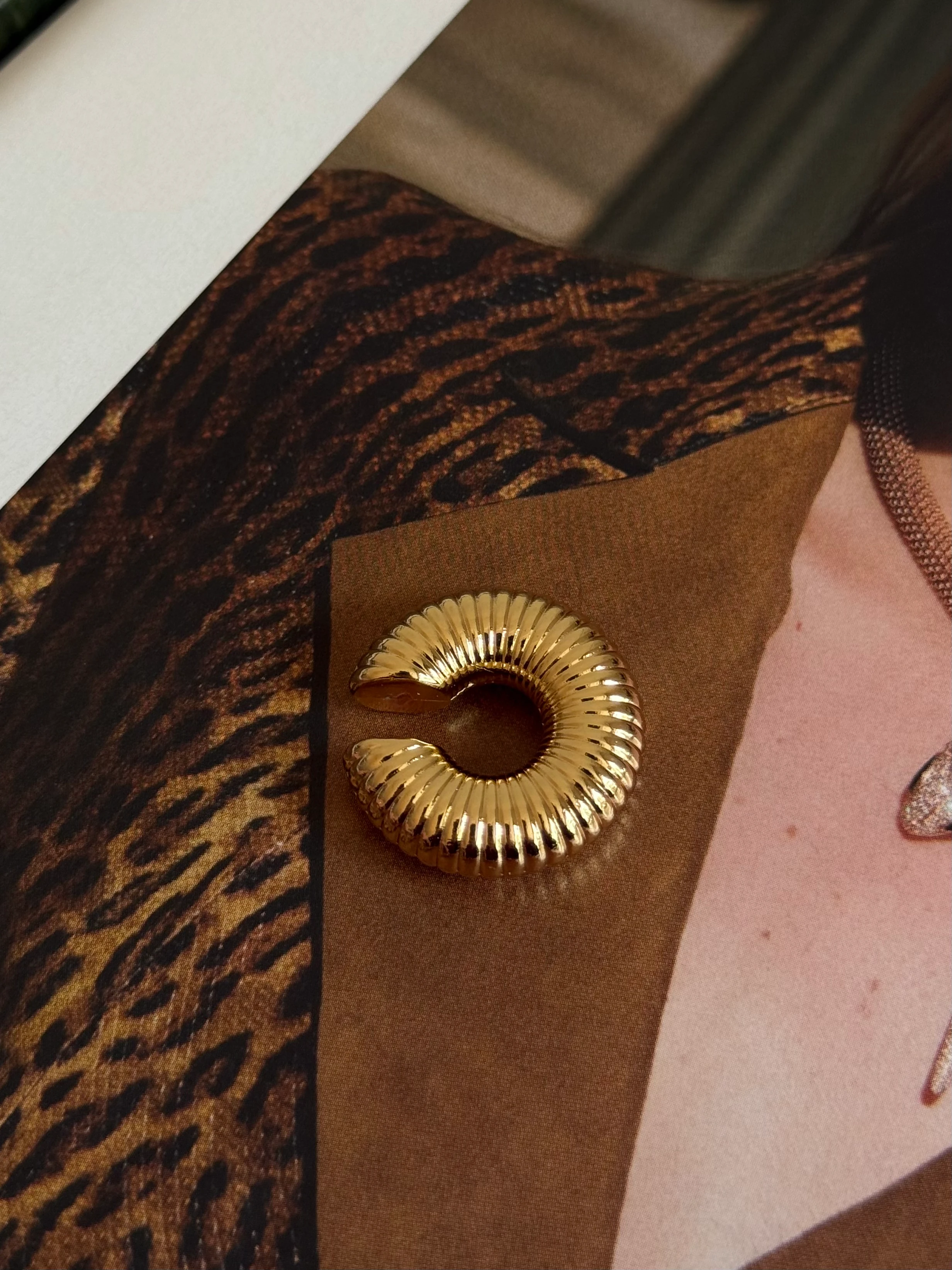 Çizgili Model Kadın Kıkırdak Küpe