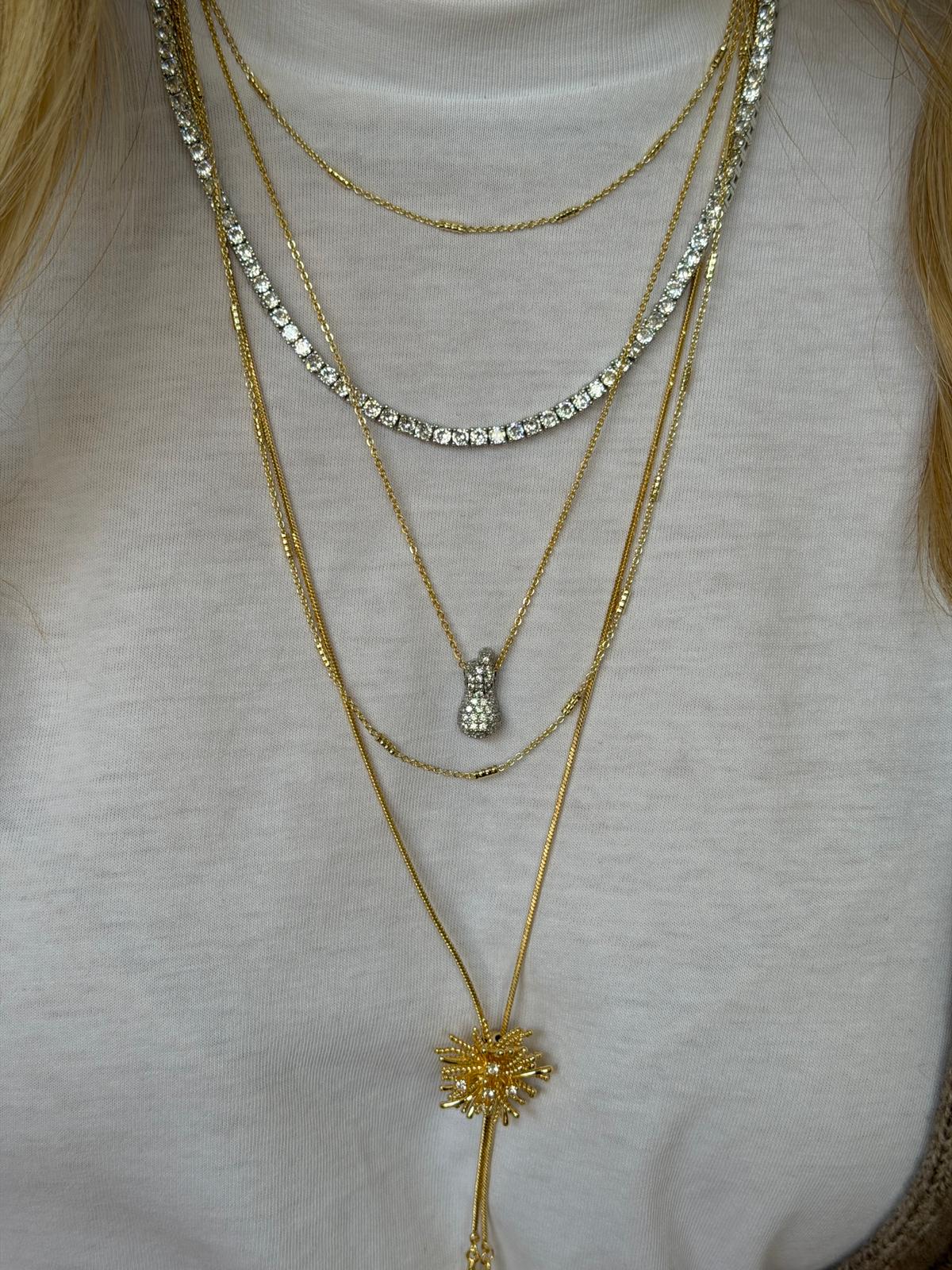 Gold Rengi Uzun Kadın Kolye