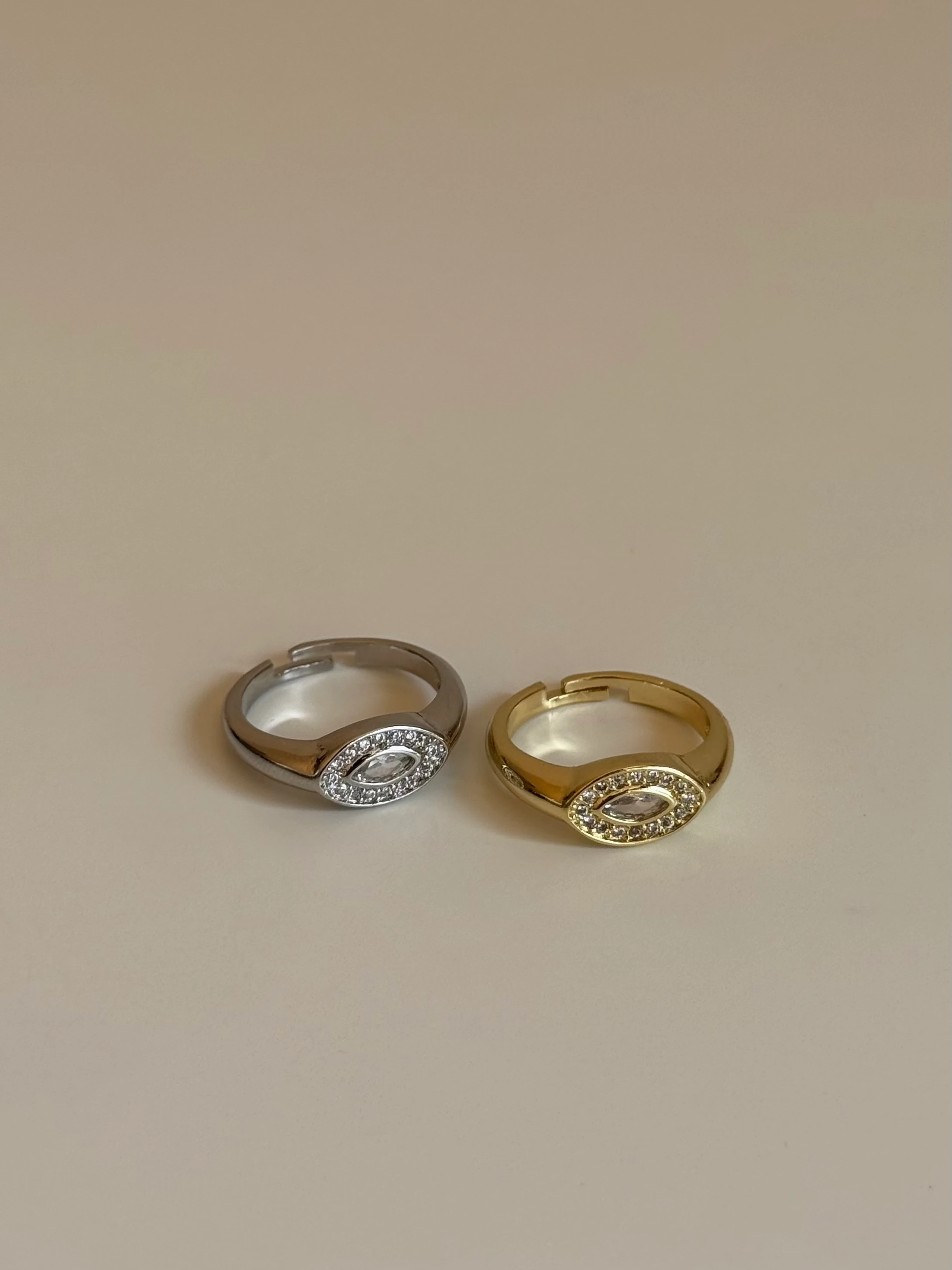 Zirkon Taşlı Göz Model Kadın Serçe Parmak Yüzük