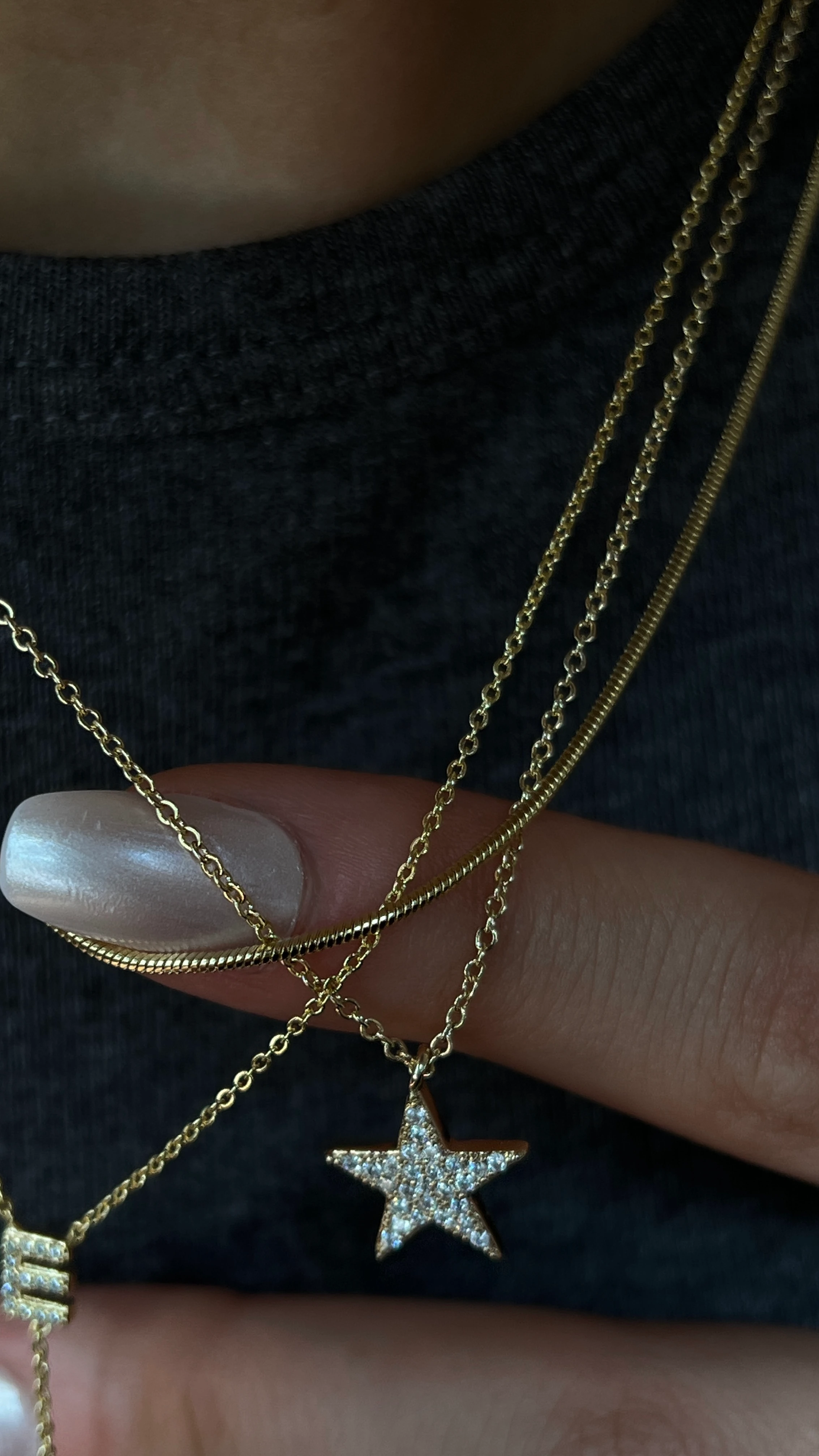 Gold Rengi İtalyan Zincir Xupıng Kadın Kolye