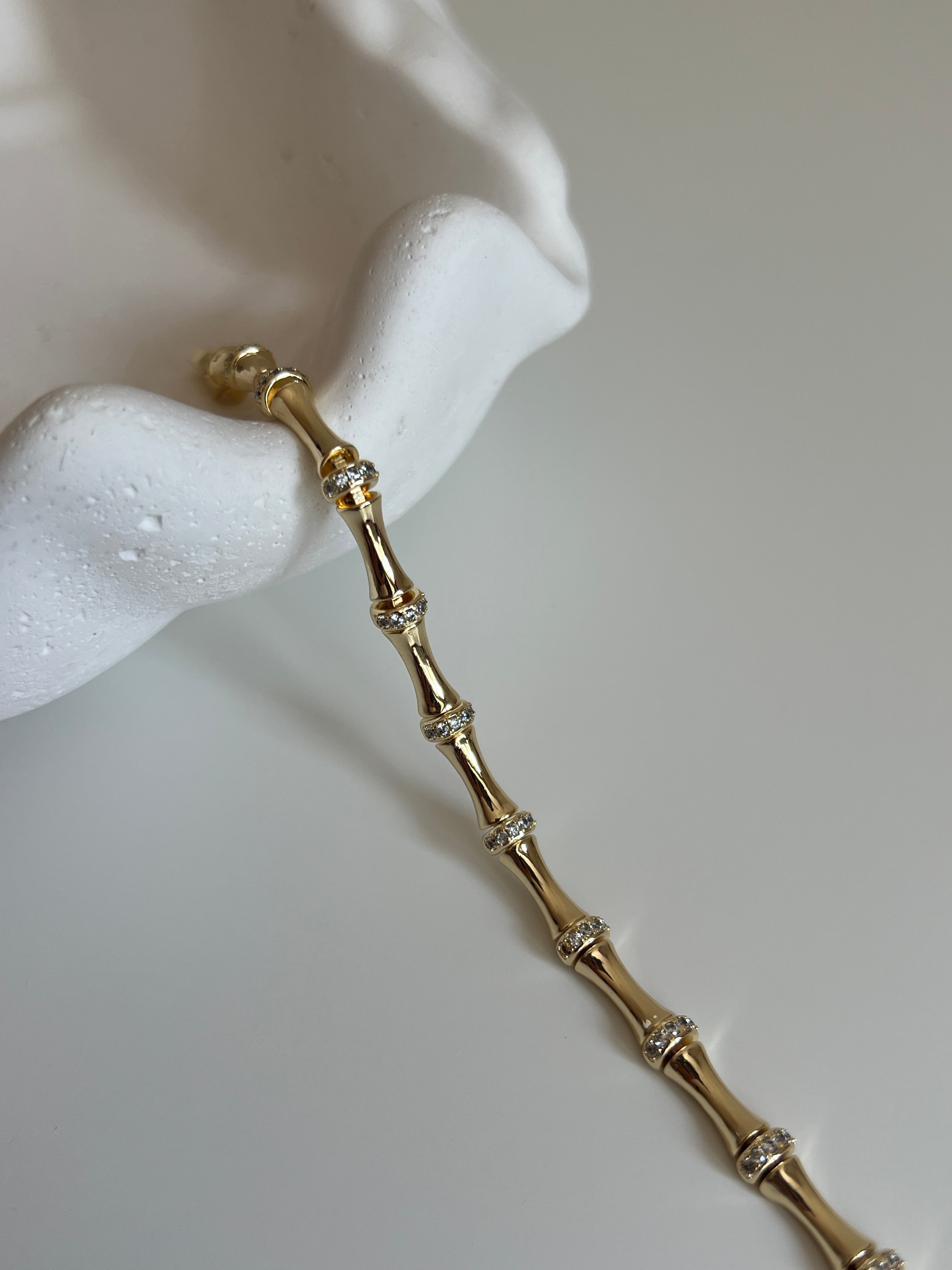 Gold Rengi Zirkon Taş Detaylı Şerit Model Kadın Bileklik