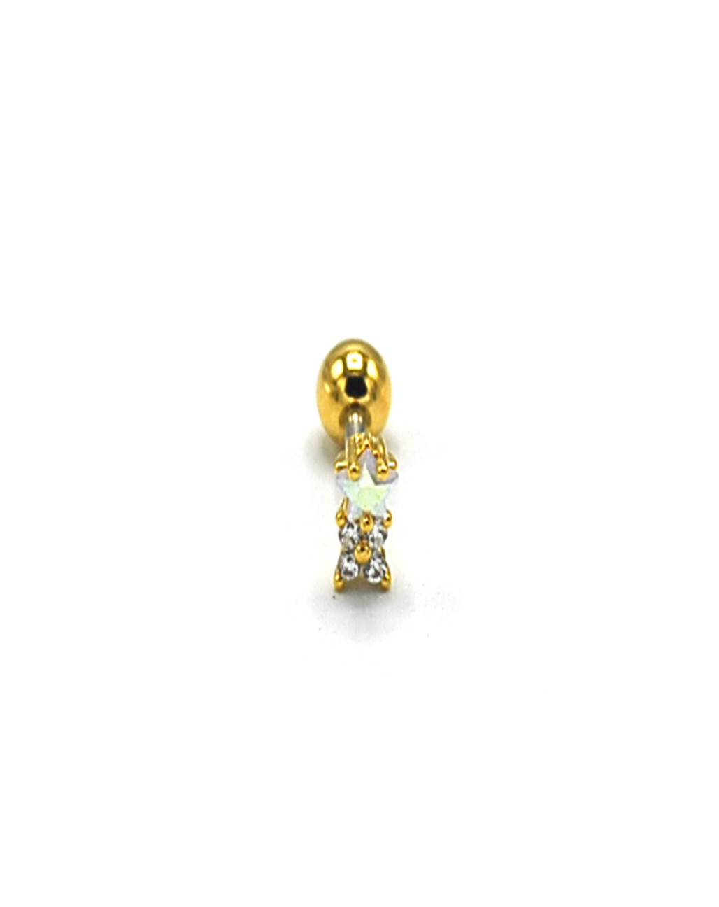 Zirkon Taşlı Gold Renk Piercing