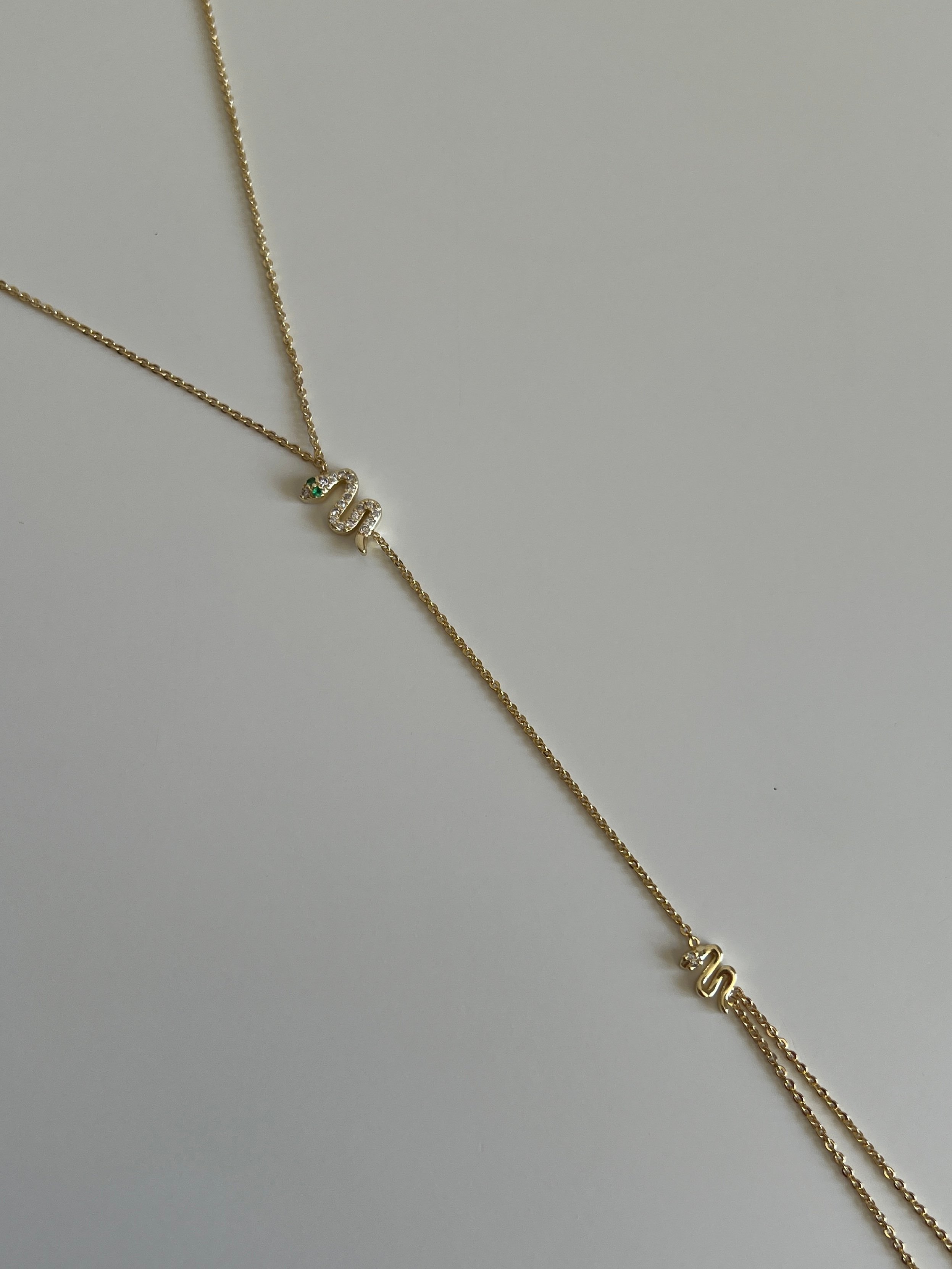Gold Rengi Zirkon Taşlı Yılan Figürlü Kadın Şahmeran