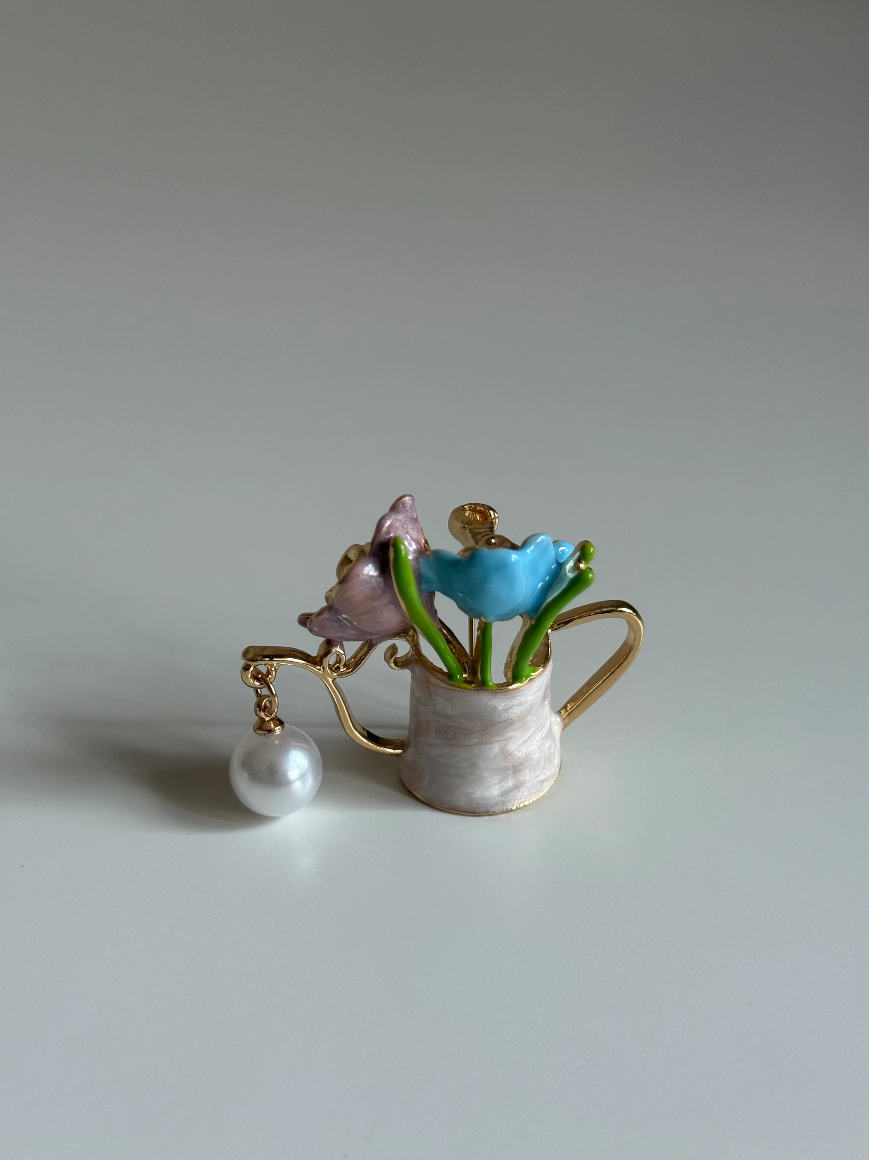 İnci Detay Saksı Broş