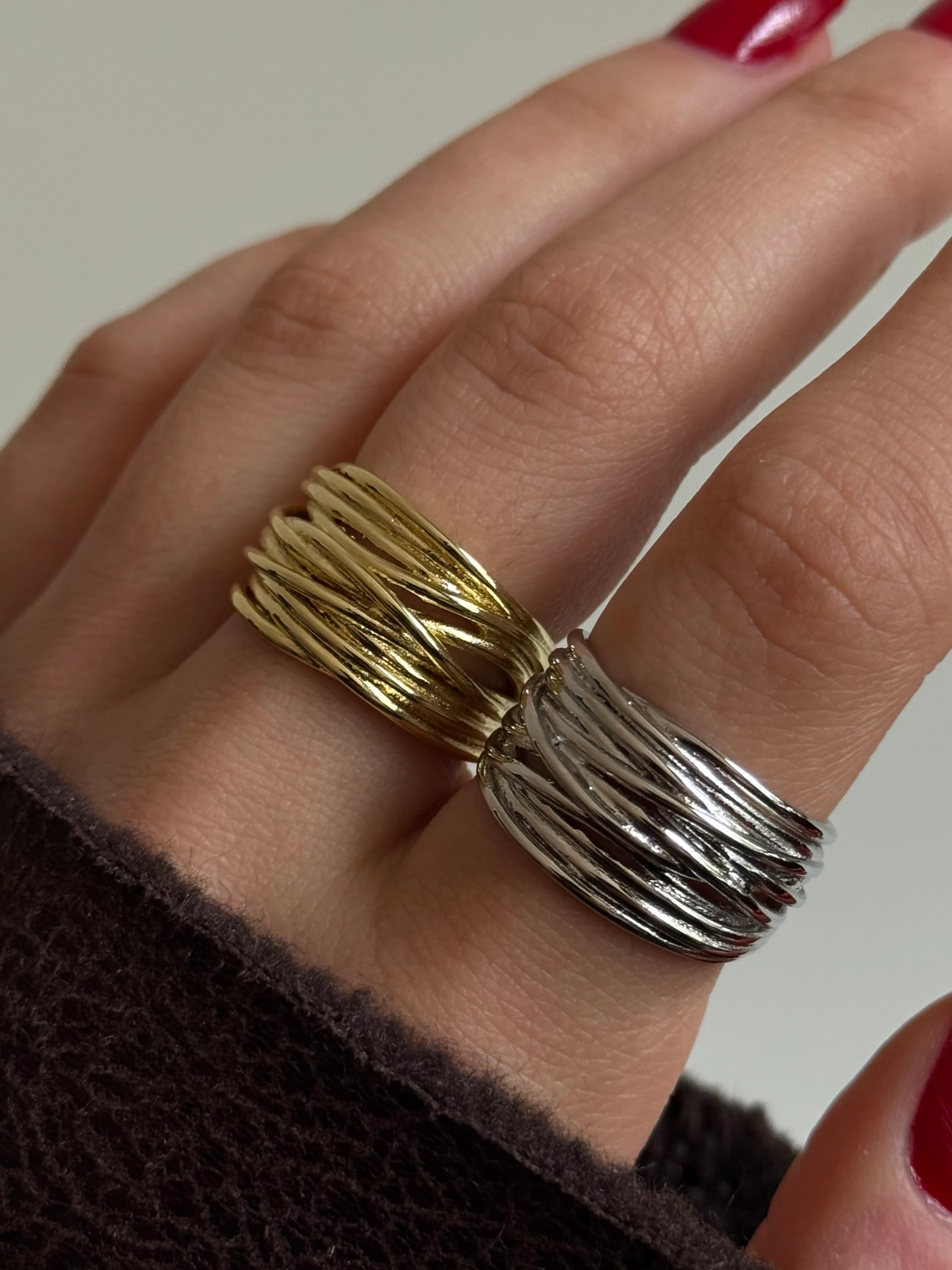 Çoklu İp Model Kadın Yüzük