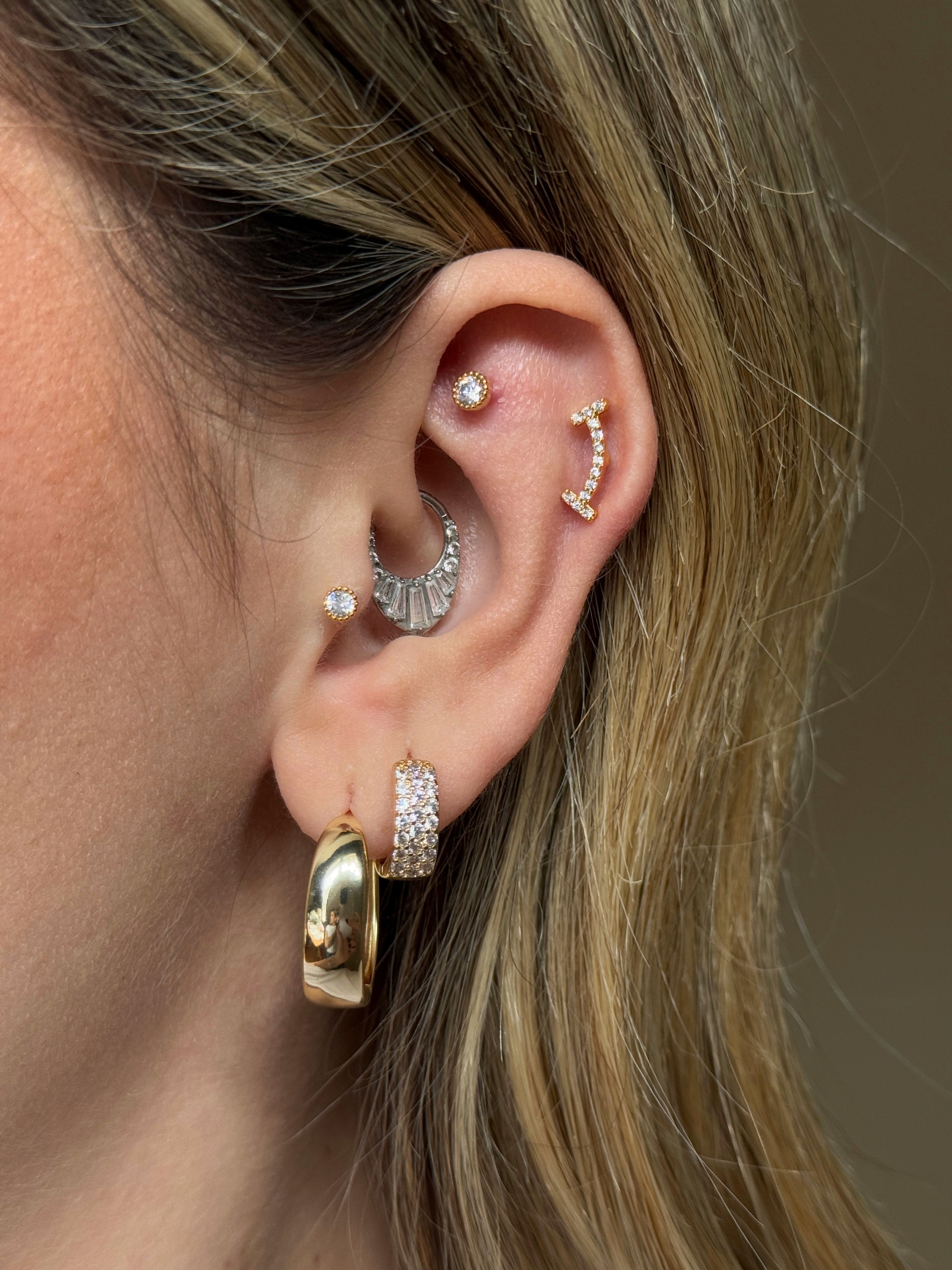 Sıralı Zirkon Taşlı Kadın Piercing