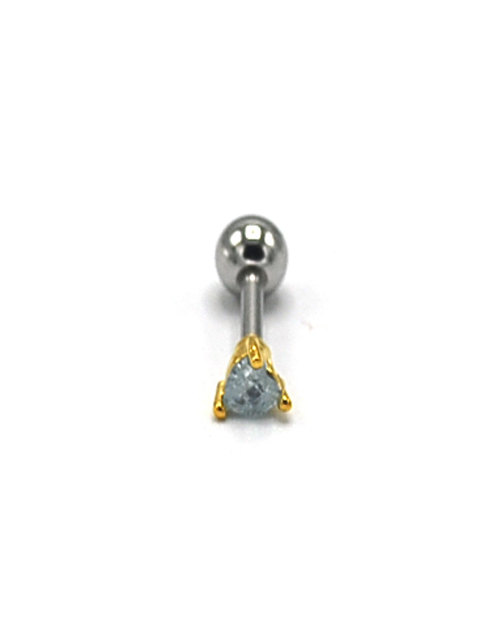 Zirkon Taşlı Gold Renk Piercing