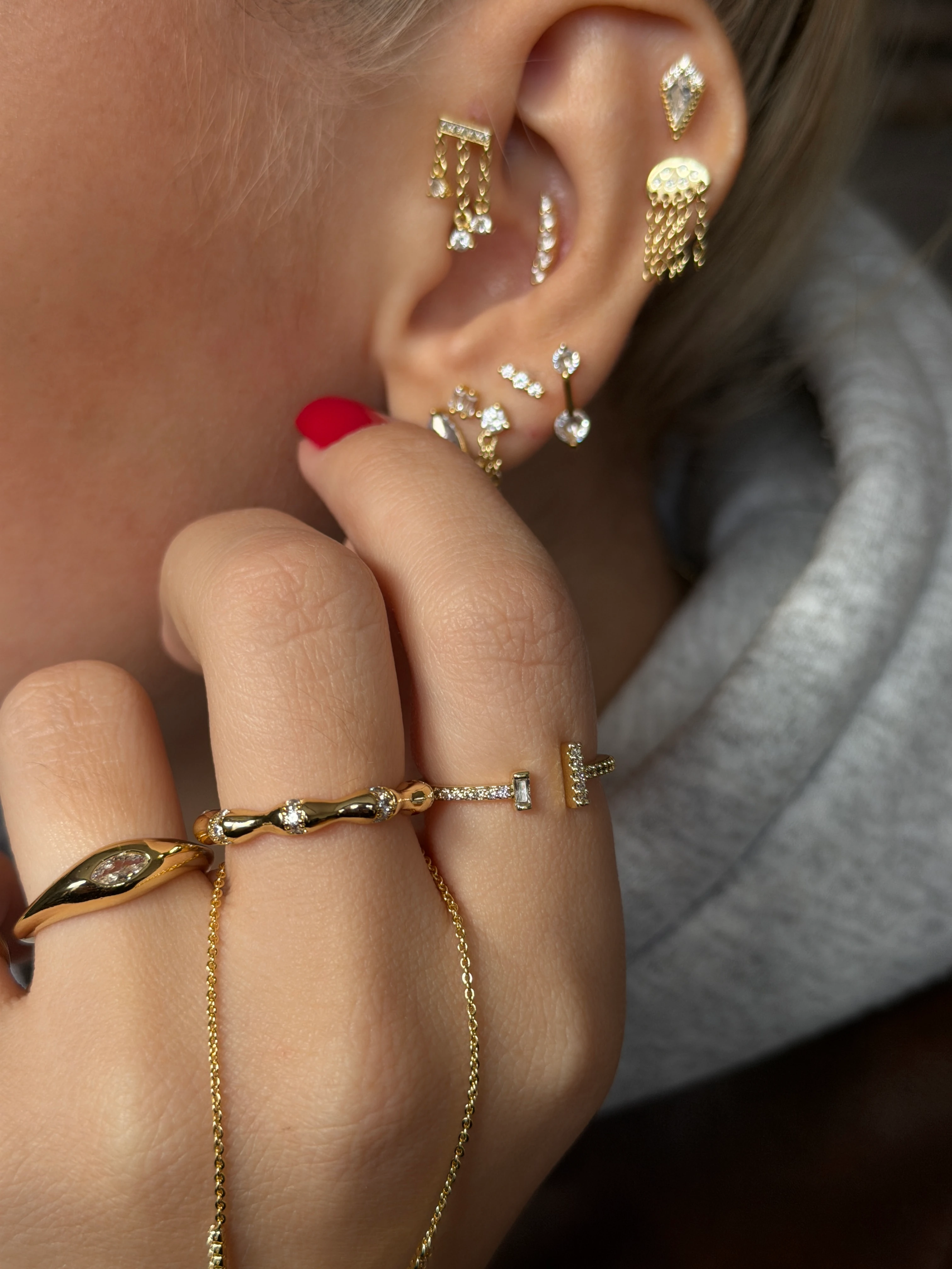 Zirkon Taşlı İkili T Model Kadın Yüzük