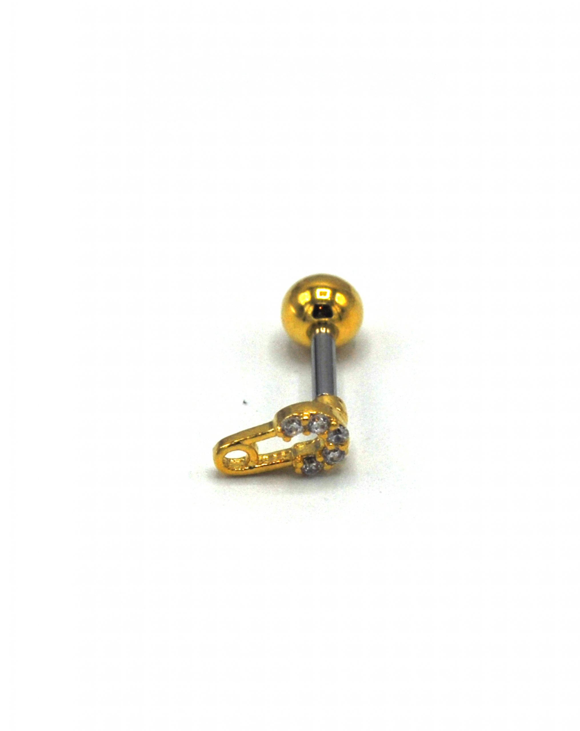 Zirkon Taşlı Gold Rengi Piercing