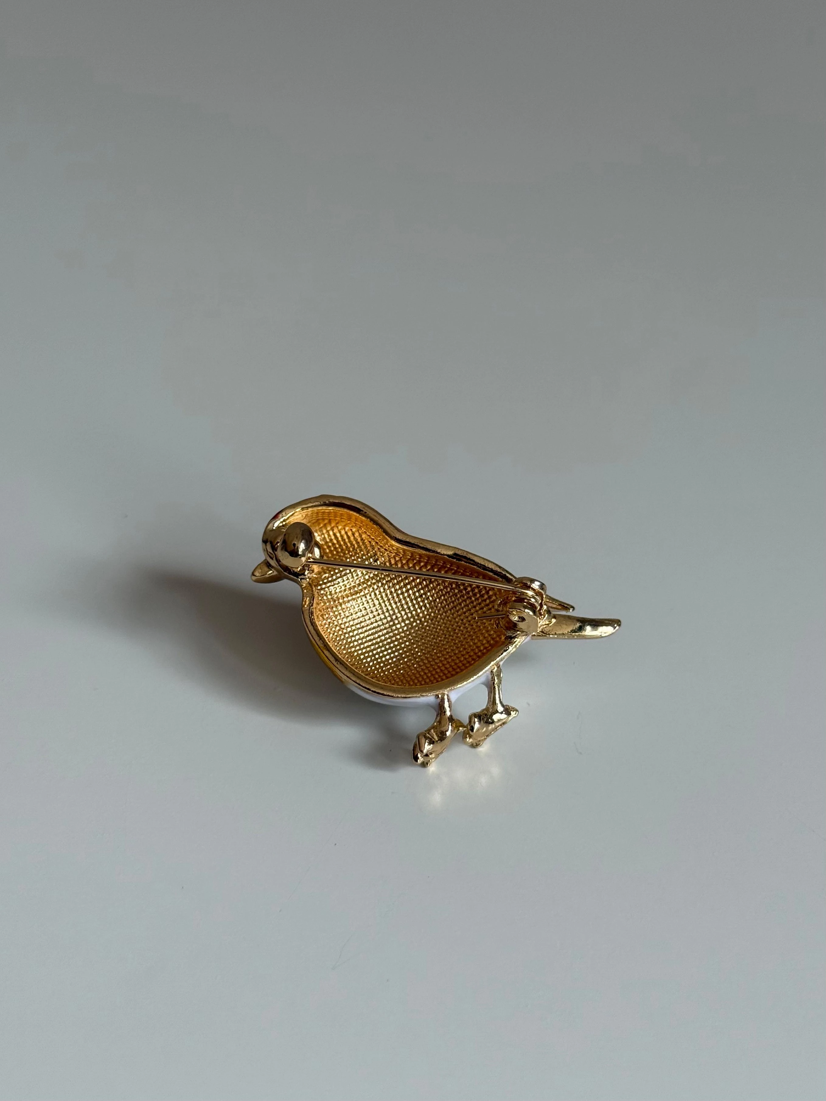 Kırmızı Beyaz Kuş Broş