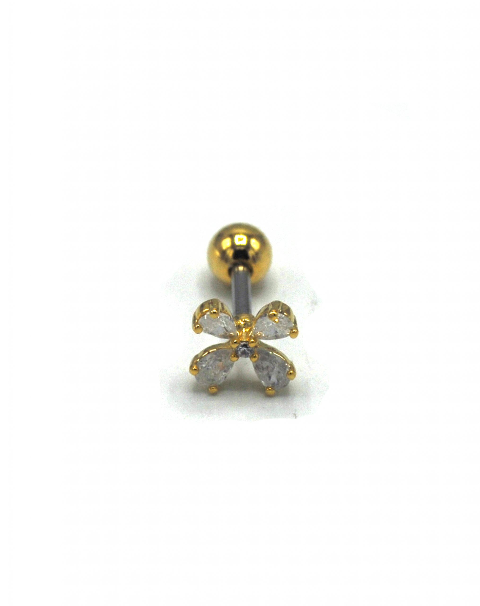 Zirkon Taşlı Gold Rengi Piercing