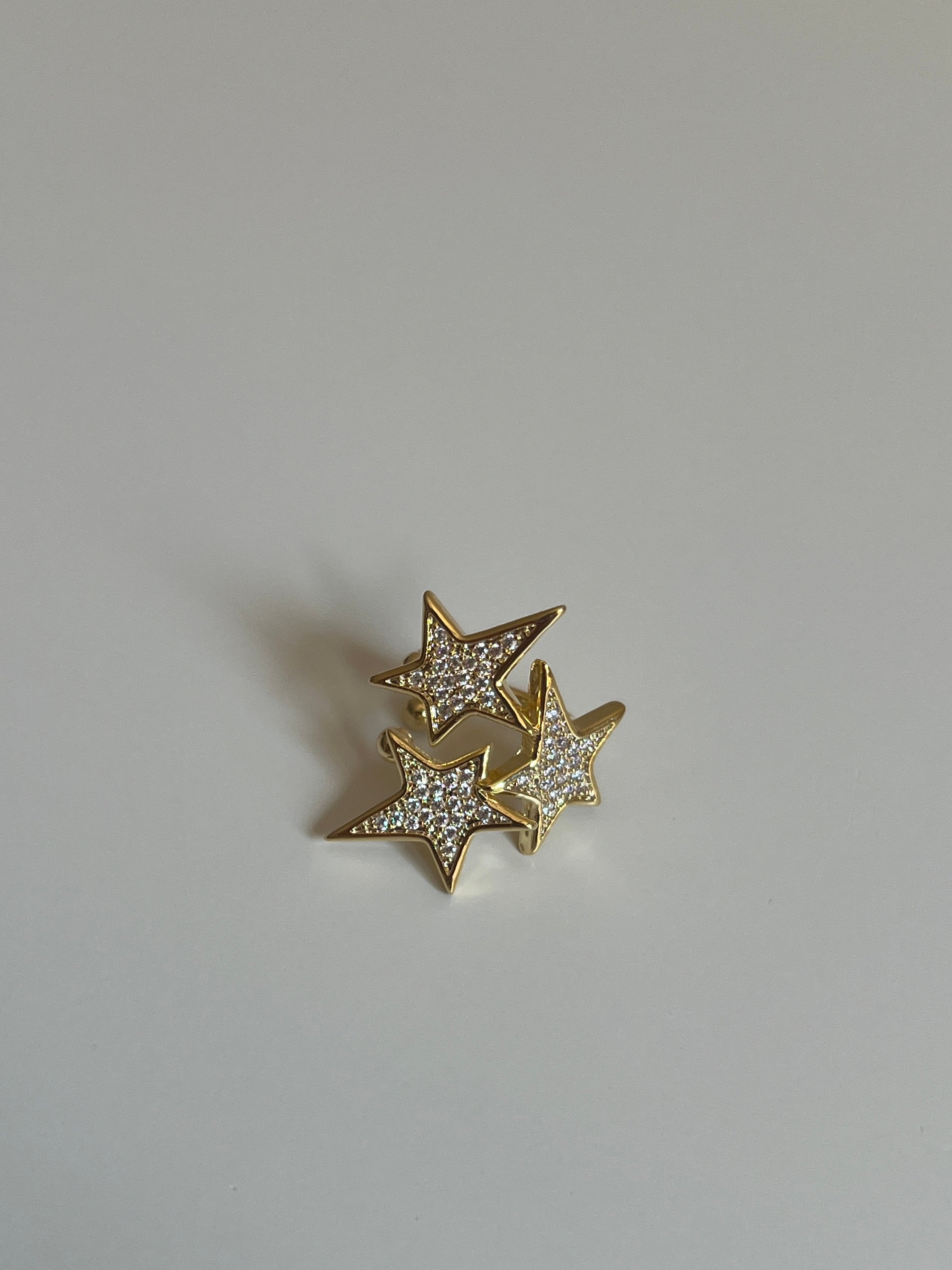 Üçlü Yıldız Model Kadın Kıkırdak Küpe 