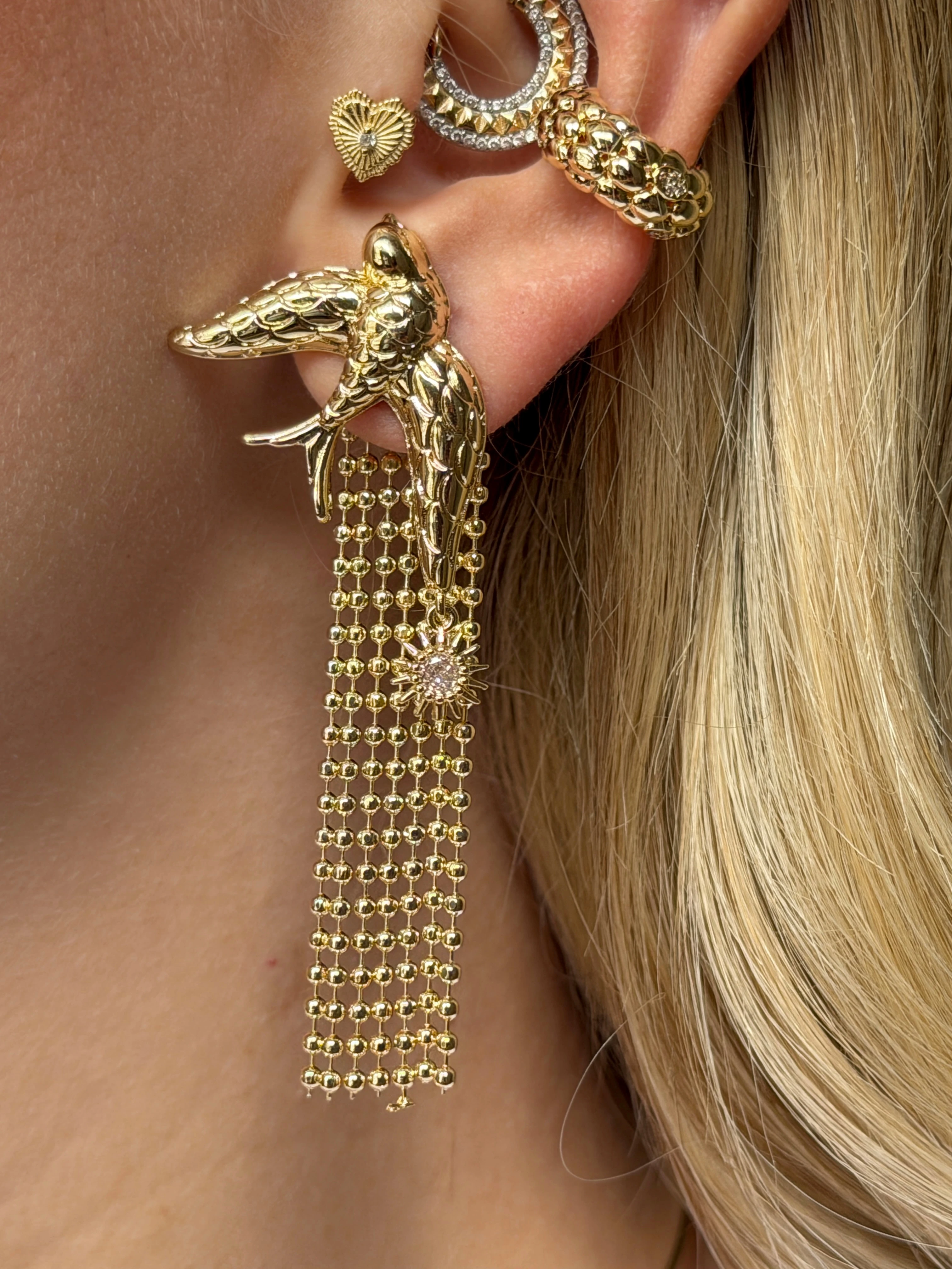 Zirkon Taş Detaylı Kadın Kıkırdak küpe