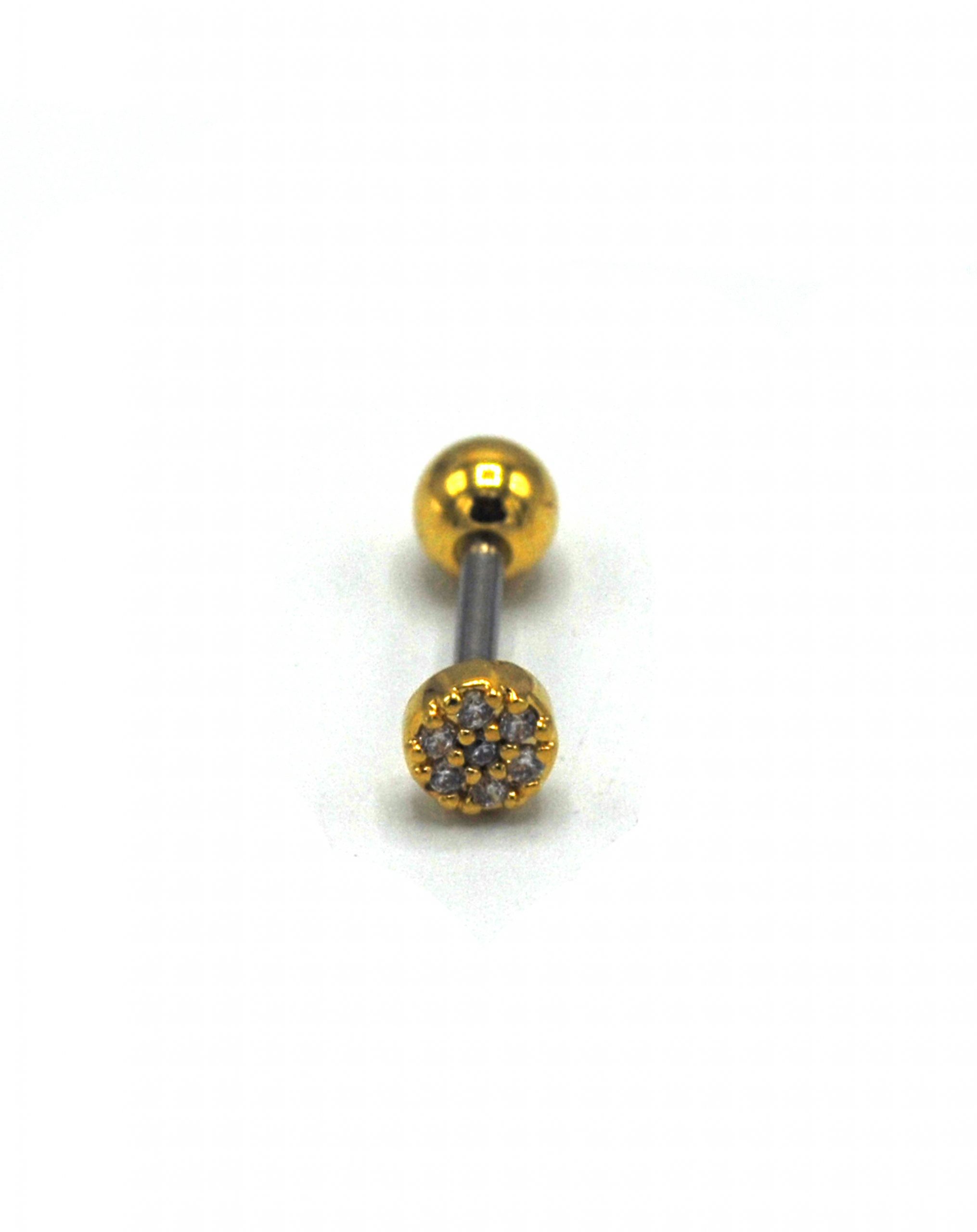 Zirkon Taşlı Gold Rengi Piercing