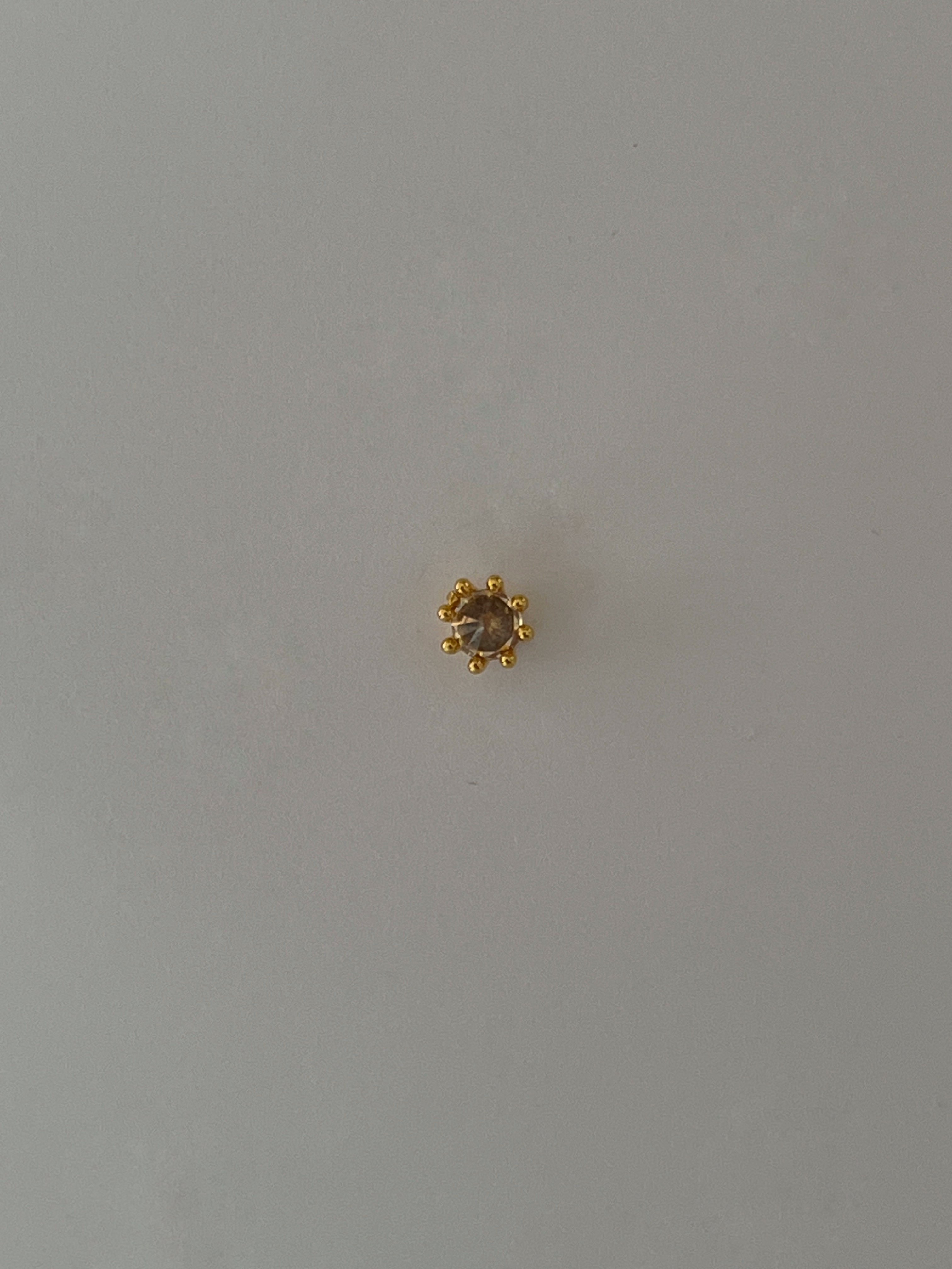 Zirkon Taşlı Gold Rengi Piercing