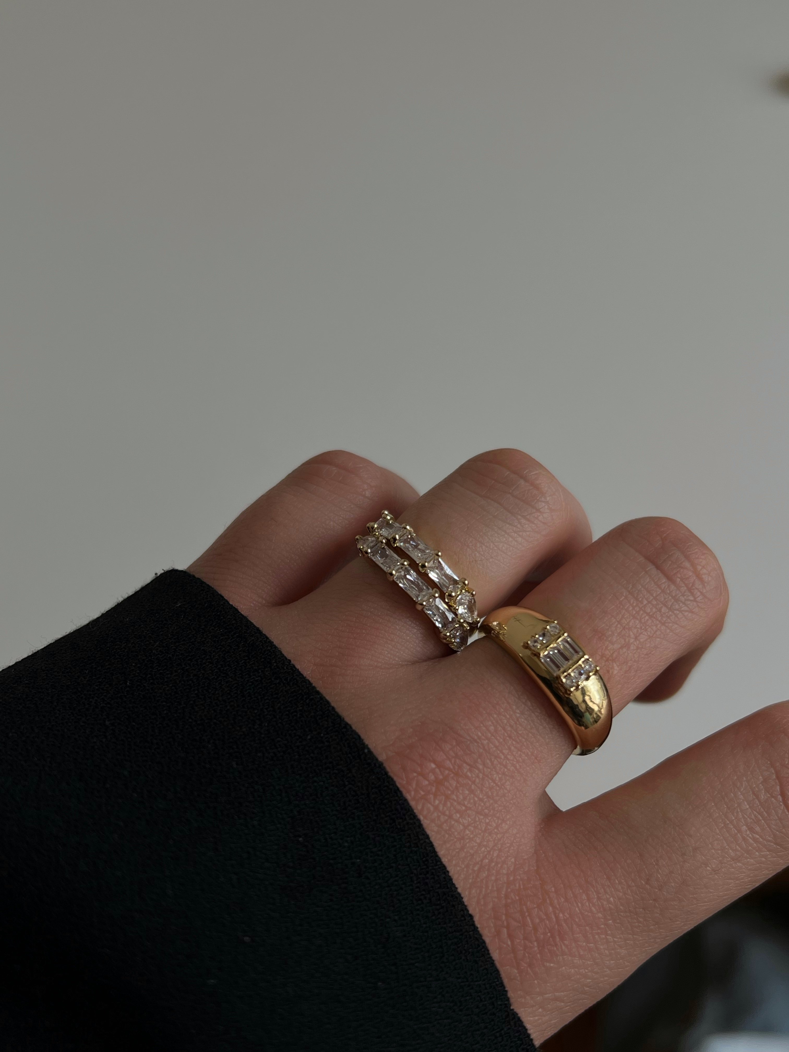 Gold Rengi Baget Zirkon Taşlı Kadın Yüzük