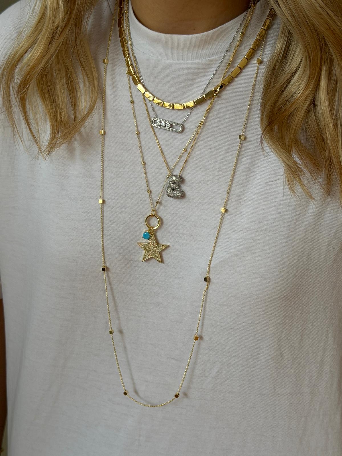 Gold Rengi Küp Detay Uzun Kadın Kolye