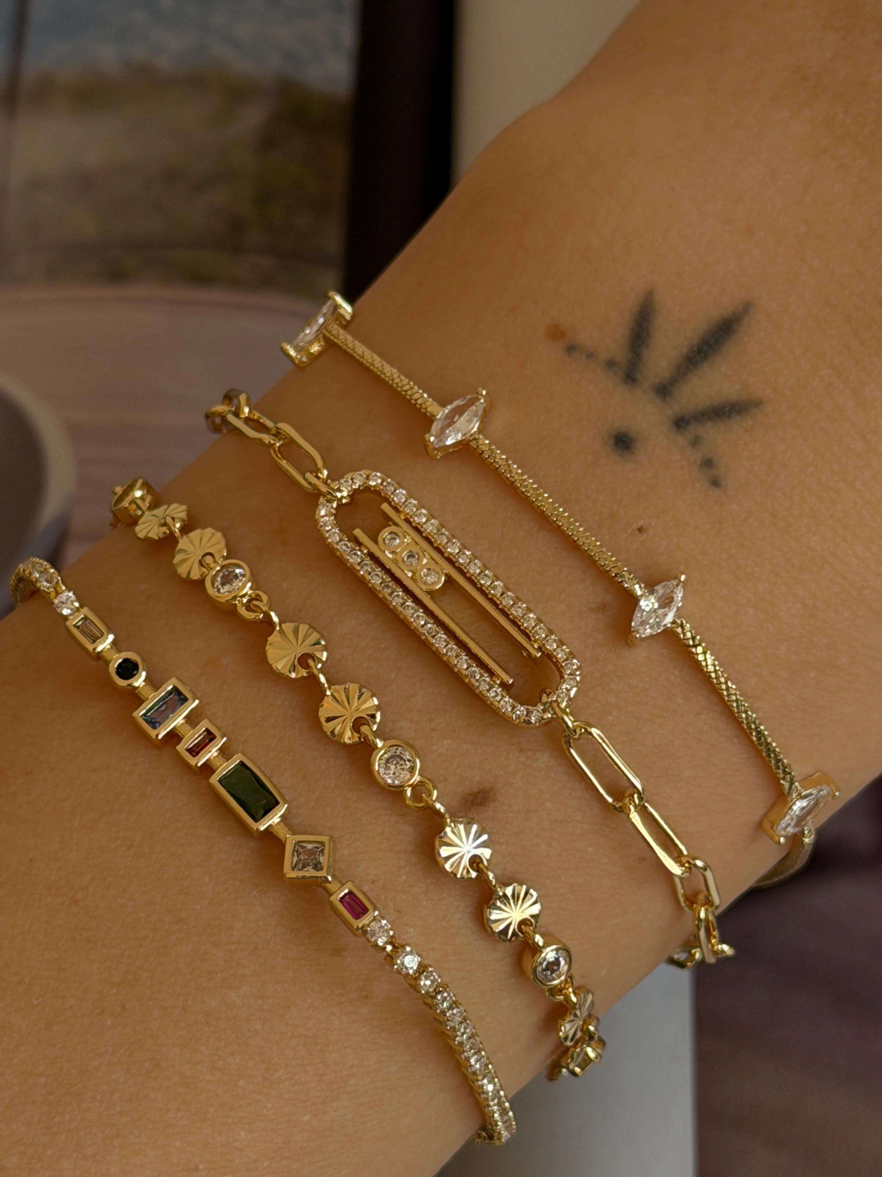 Gold Rengi Messi Model Zincir Kadın Bileklik