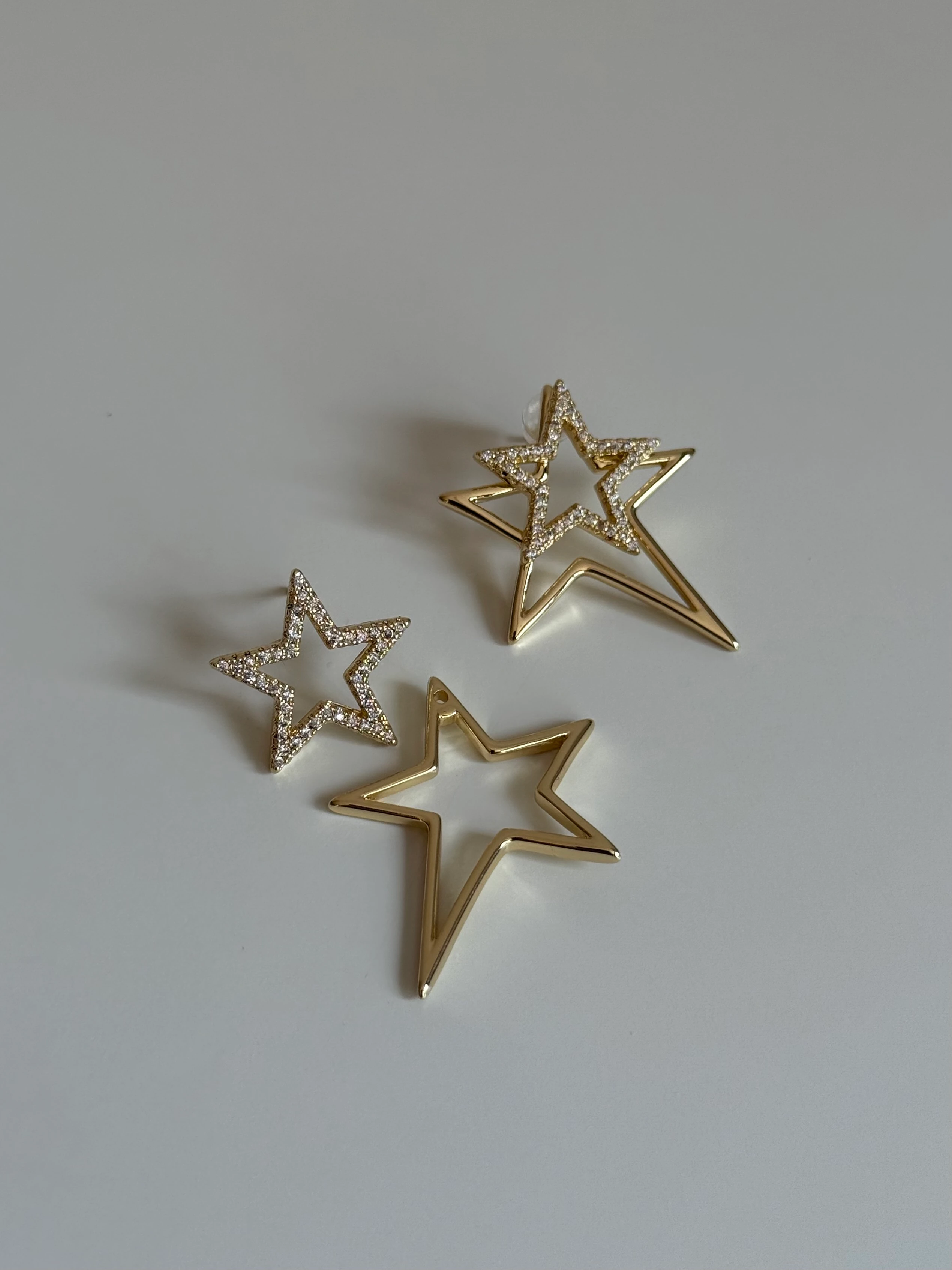 İkili Yıldız Model Kadın Küpe