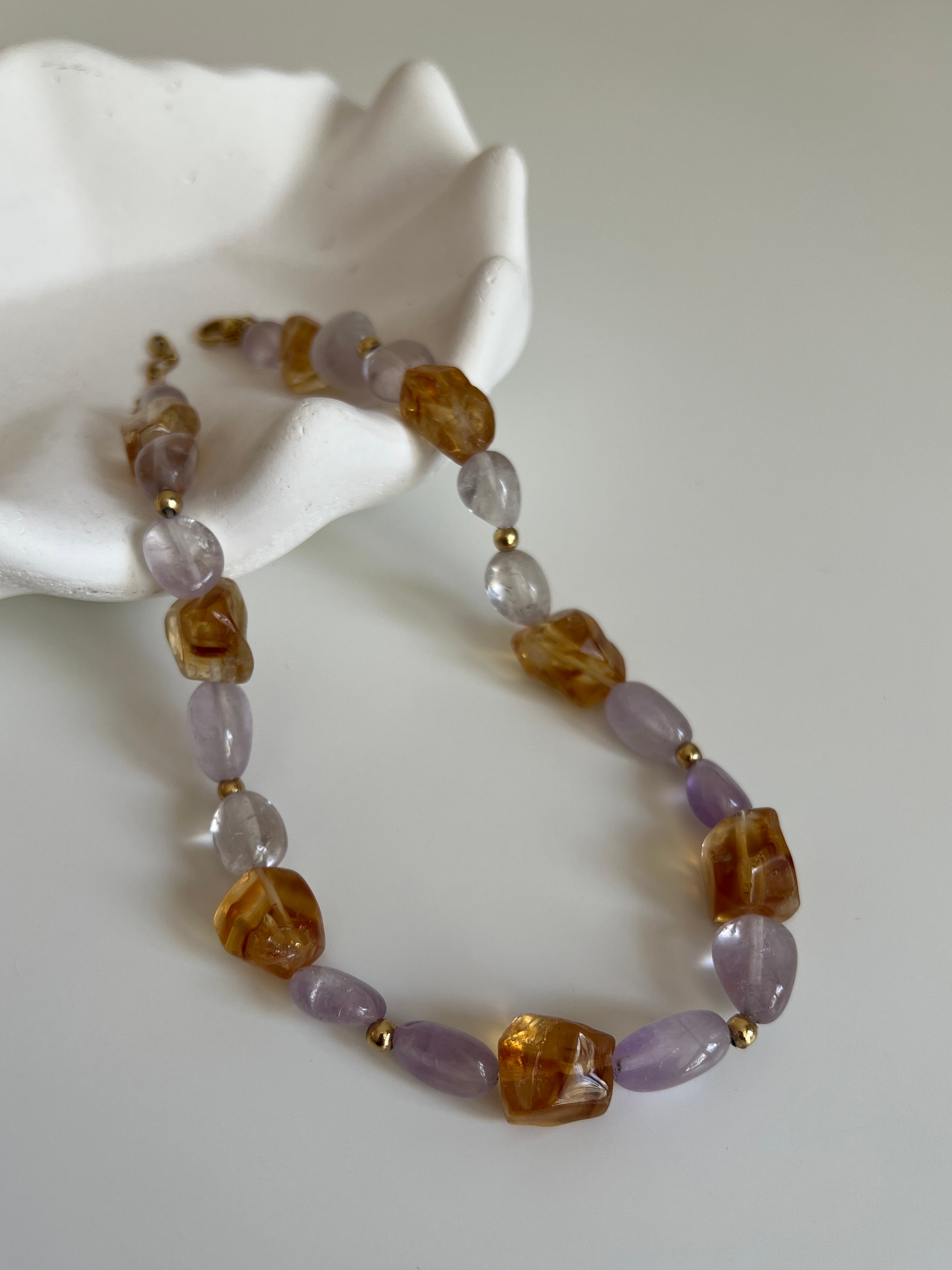 Arche Collection Sitrin&Ametist Taşlı (LITHA) Kadın Kolye